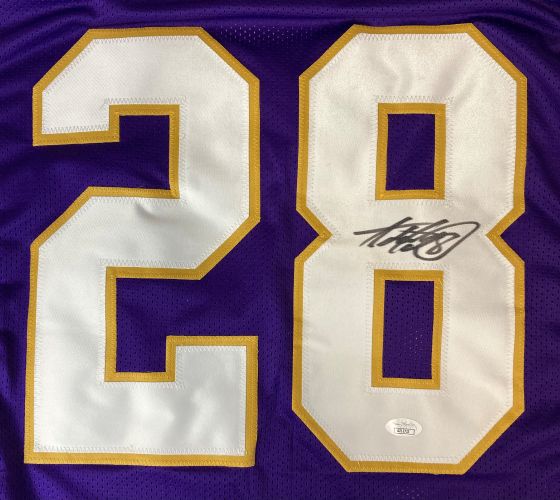 Adrian Peterson Minnesota Signed Purple Football Jersey JSA - Image 2