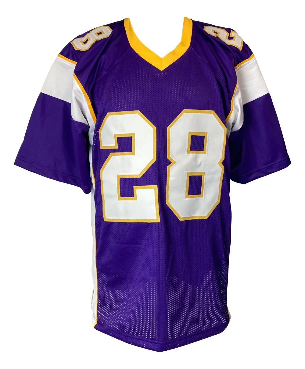 Adrian Peterson Minnesota Signed Purple Football Jersey JSA - Image 3