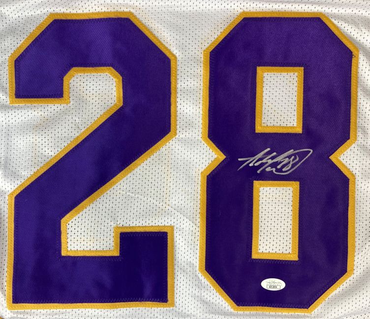 Adrian Peterson Minnesota Signed White Football Jersey JSA - Image 2