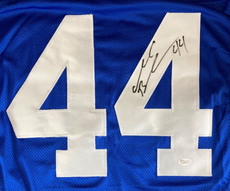 Ahmad Bradshaw New York Signed Blue Football Jersey JSA Hologram - Image 2
