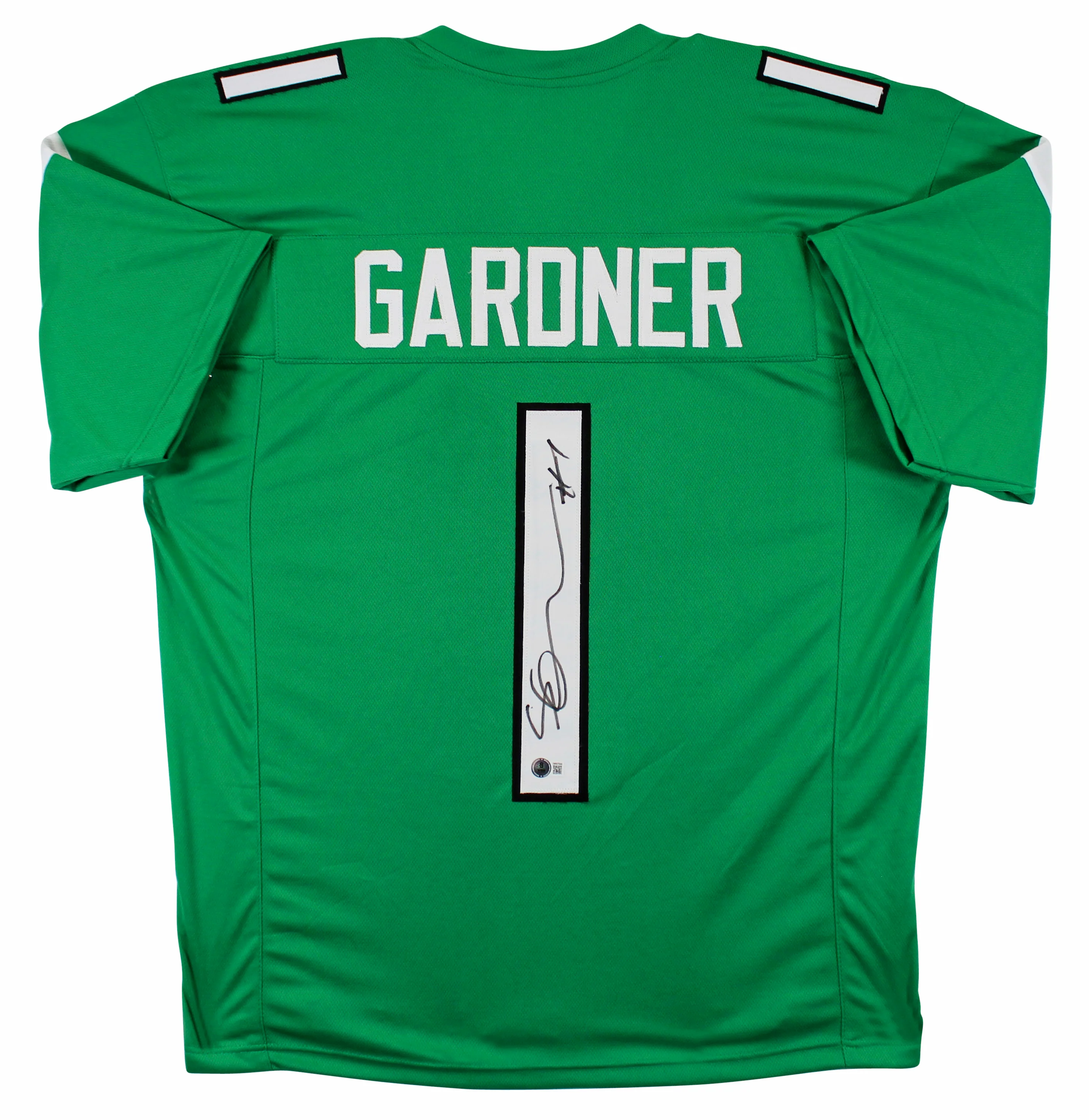 Ahmad "Sauce" Gardner Authentic Signed Green Pro Style Jersey BAS Witnessed 2 - Image 2