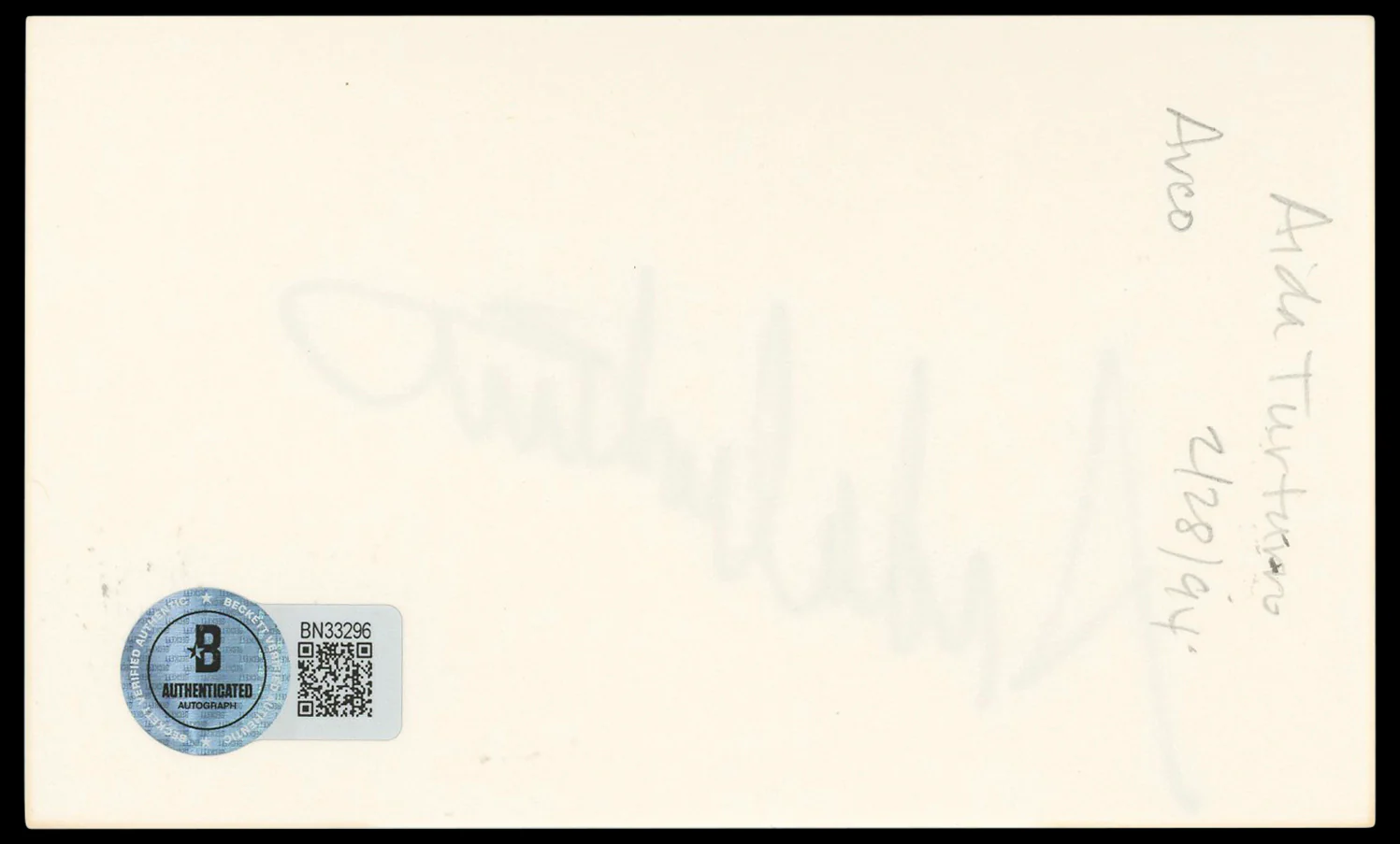 Aida Turturro The Sopranos Authentic Signed 3x5 Index Card BAS #BN33296 - Image 3