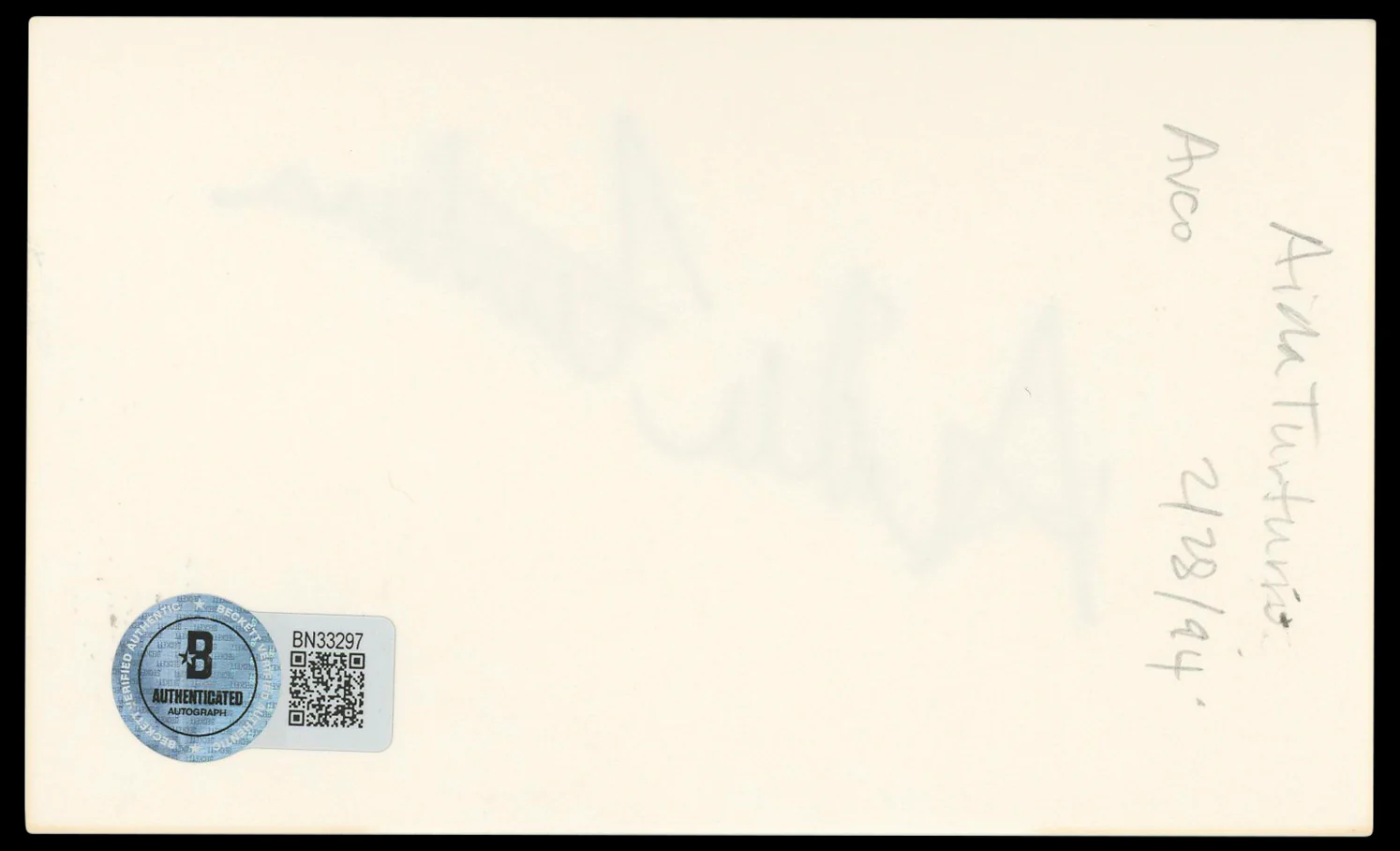 Aida Turturro The Sopranos Authentic Signed 3x5 Index Card BAS #BN33297 - Image 3