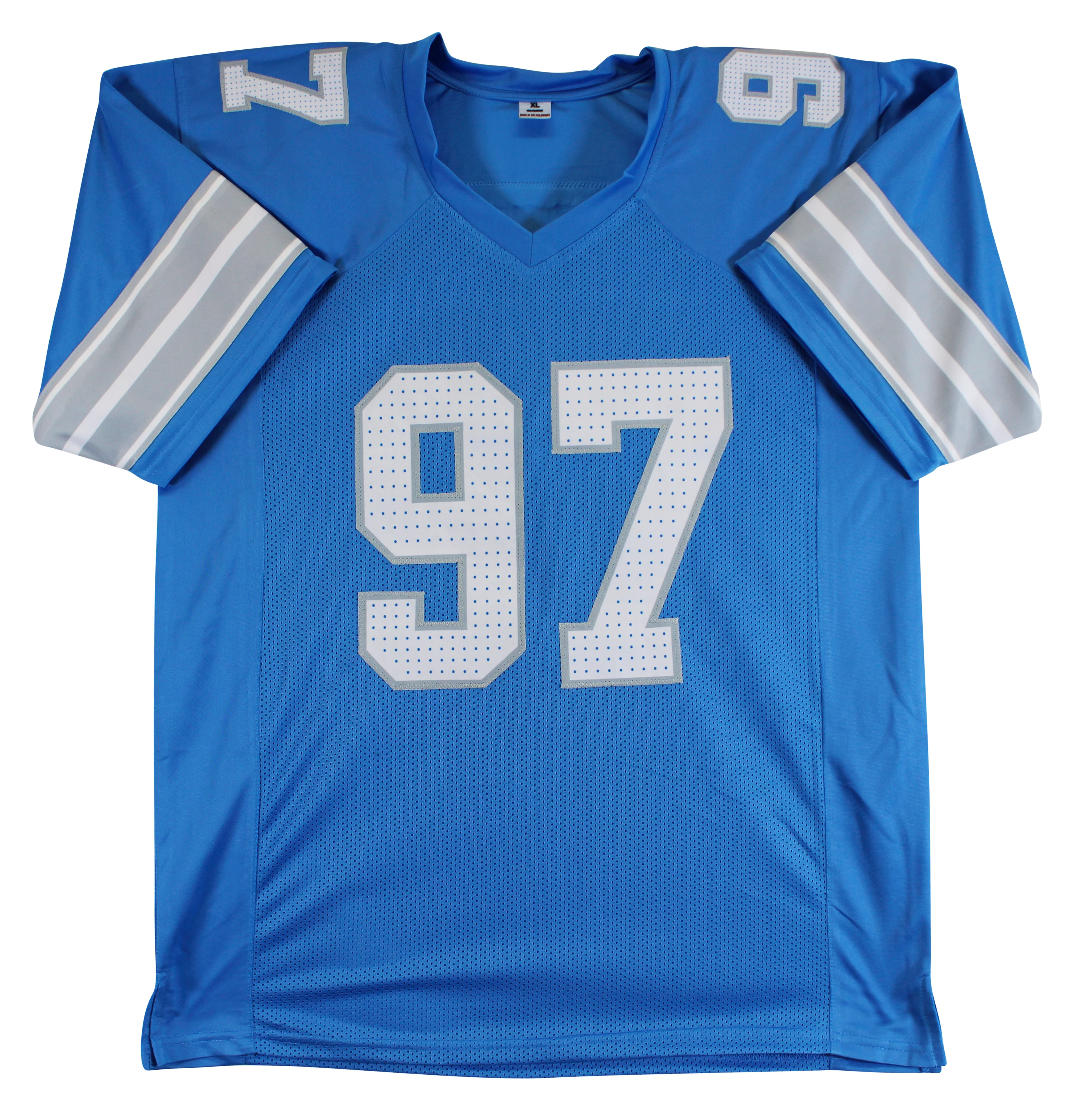 Aidan Hutchinson Authentic Signed Blue Pro Style Jersey BAS Witnessed 3 - Image 4