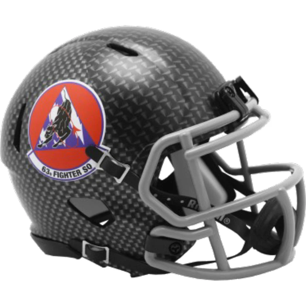 Air Force 63rd Fighter Squadron Limited Edition NCAA Mini Speed Football Helmet # - Image 3