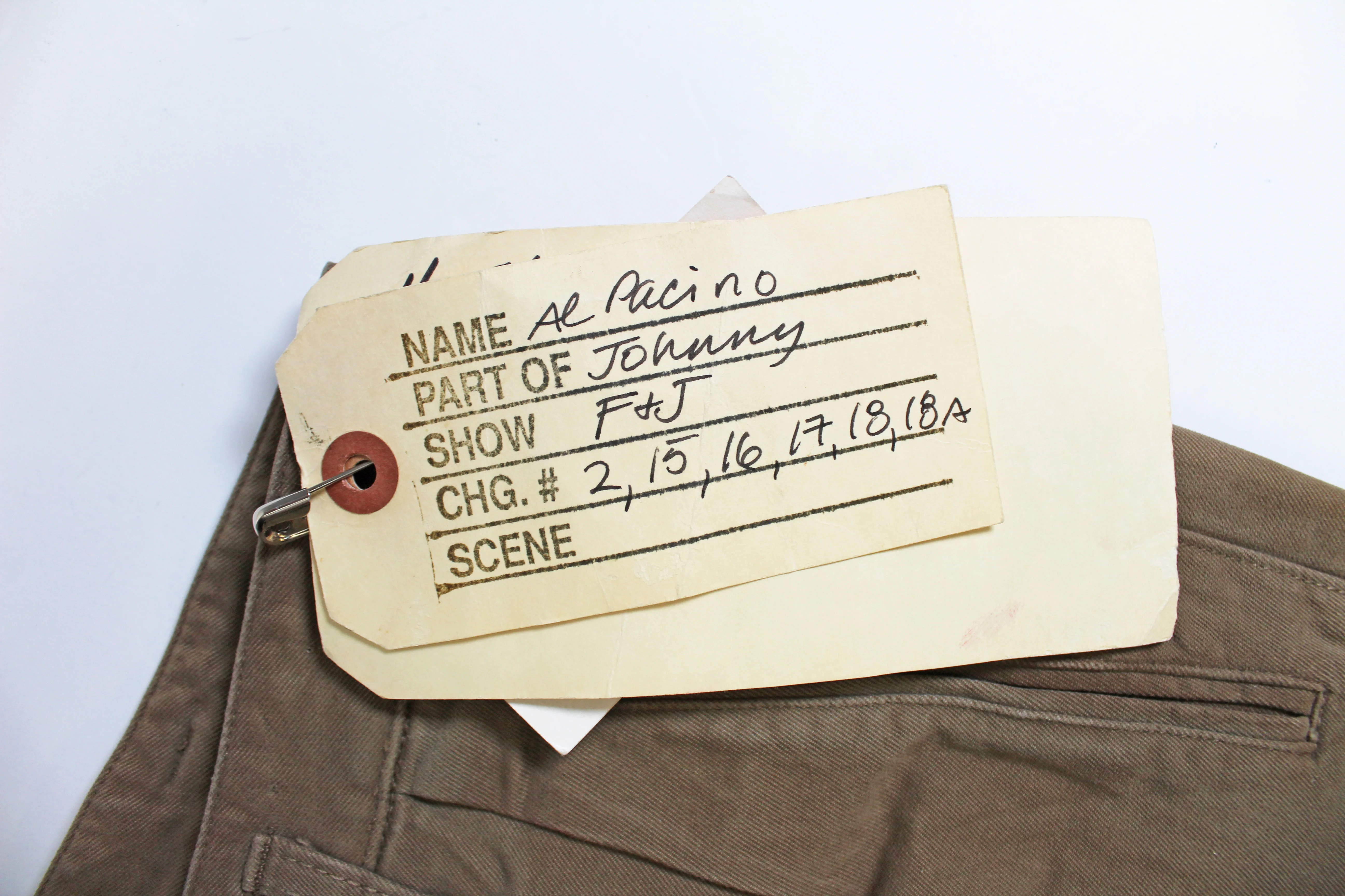 Al Pacino Frankie & Johnny Signed Screen Worn Tan Boneville Pants BAS #AB61460 - Image 5