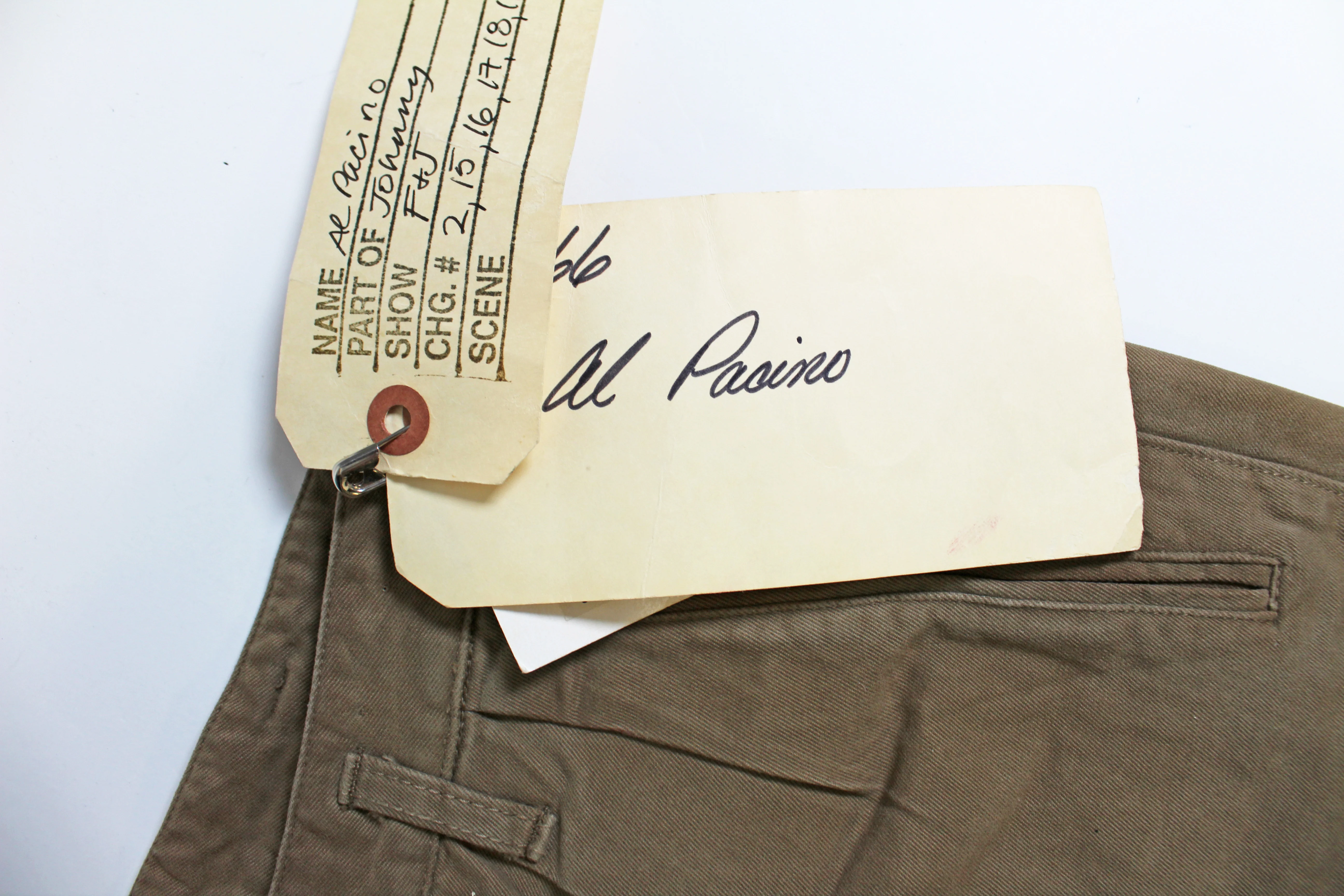 Al Pacino Frankie & Johnny Signed Screen Worn Tan Boneville Pants BAS #AB61460 - Image 6