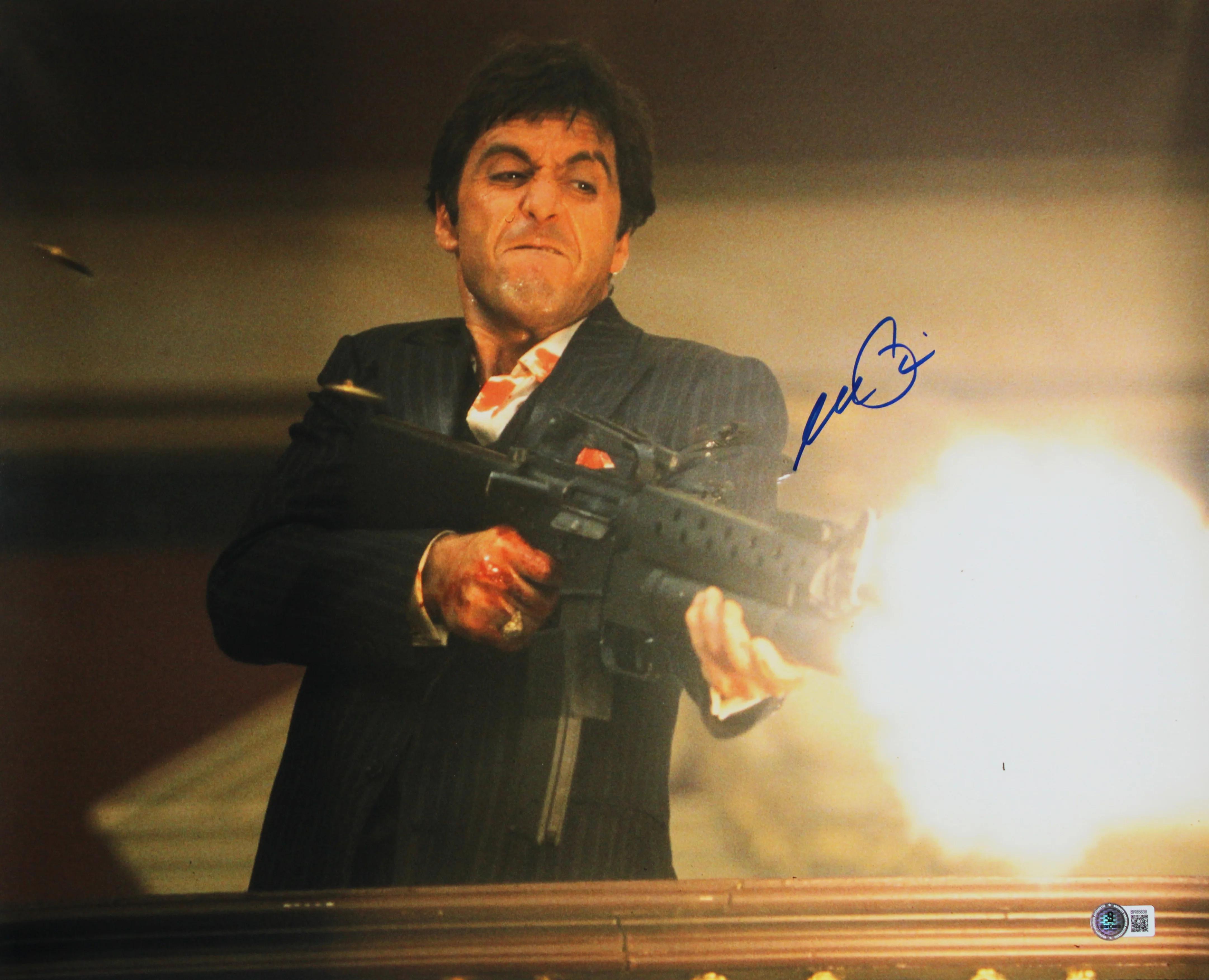 Al Pacino Scarface Authentic Signed 16x20 Horizontal Shooting Photo BAS 3 - Image 2