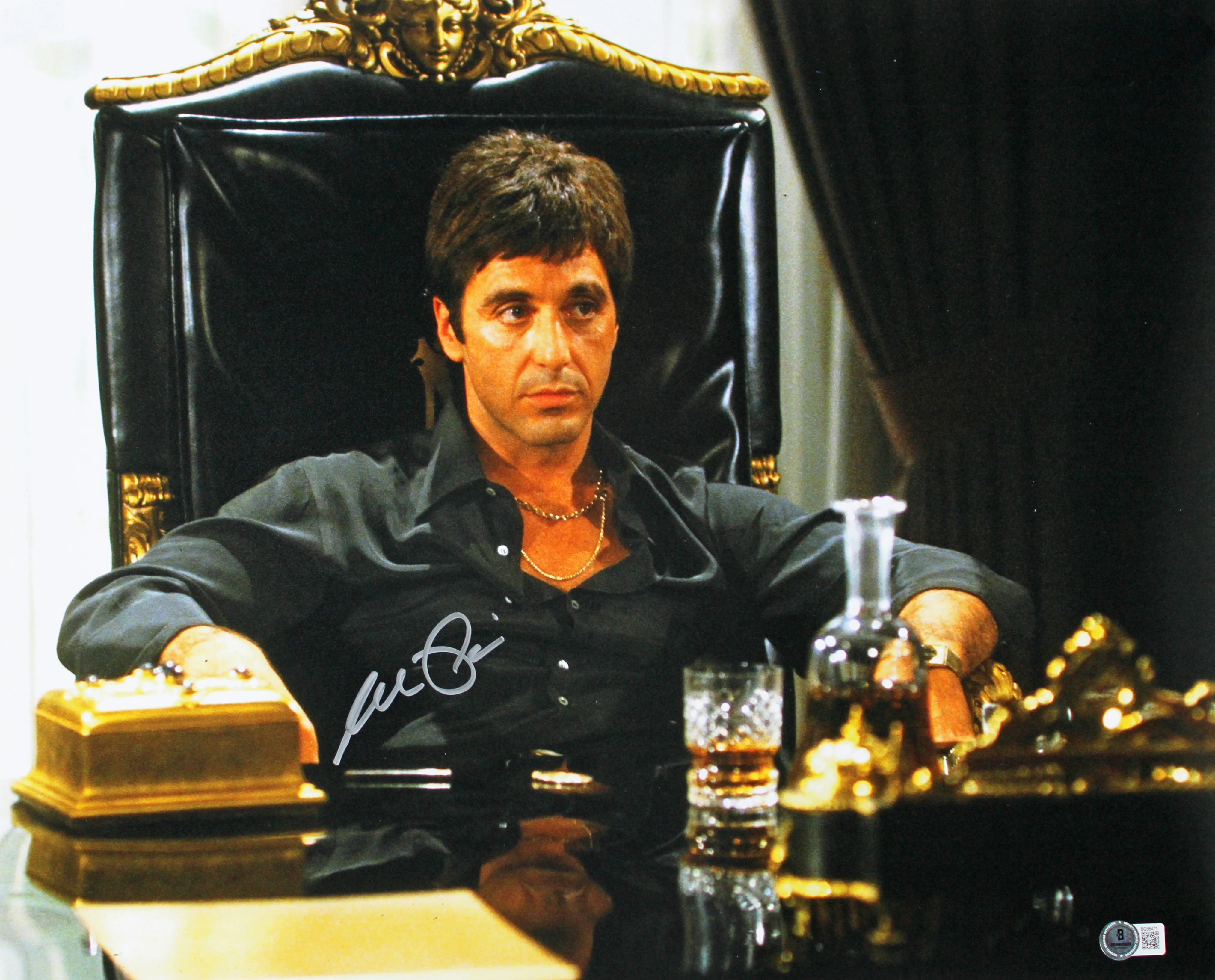 Al Pacino Scarface Authentic Signed 16x20 Horizontal Sitting Photo BAS - Image 2