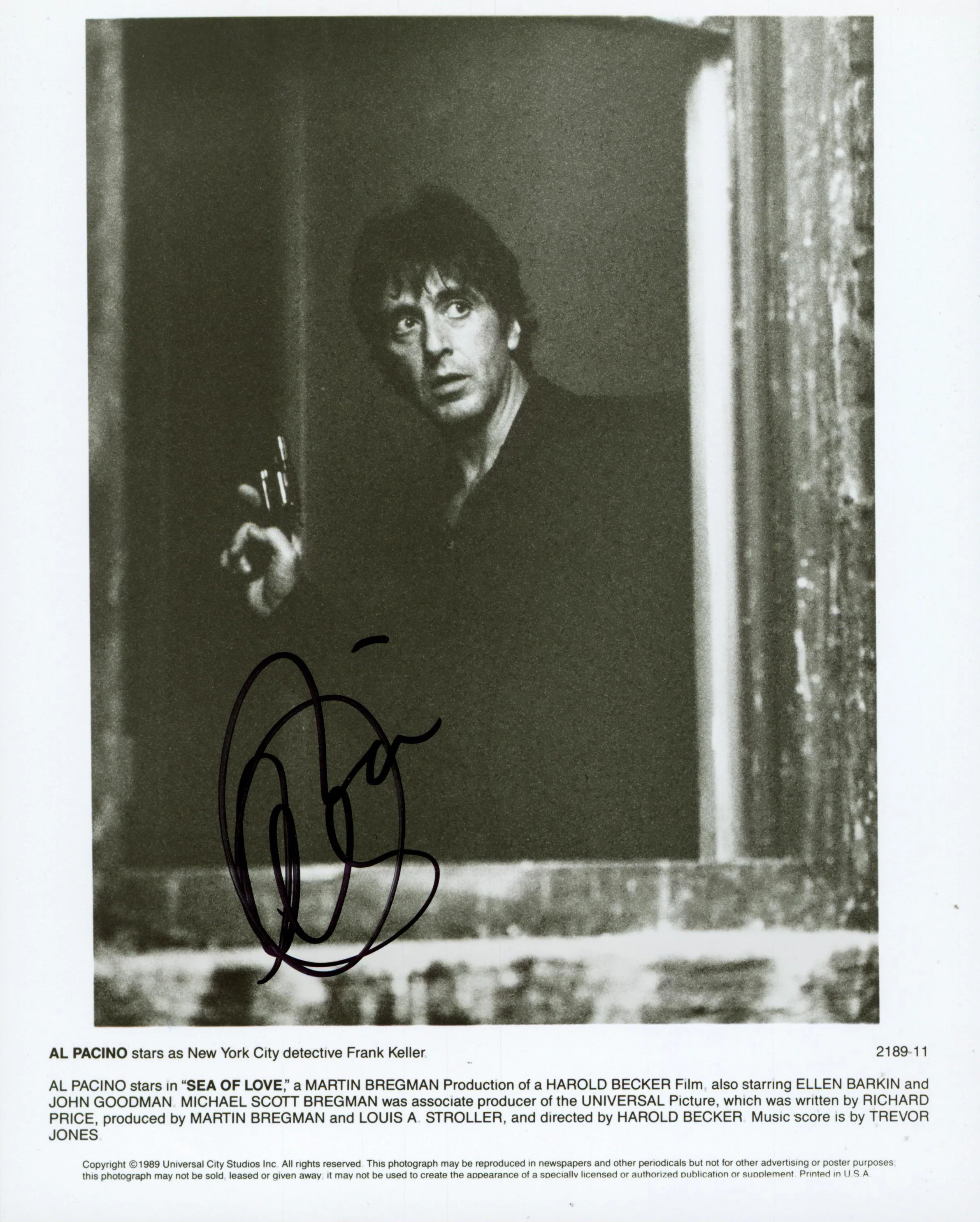 Al Pacino Sea of Love Authentic Signed 8x10 Promotional Photo JSA #ZZ74218 - Image 2