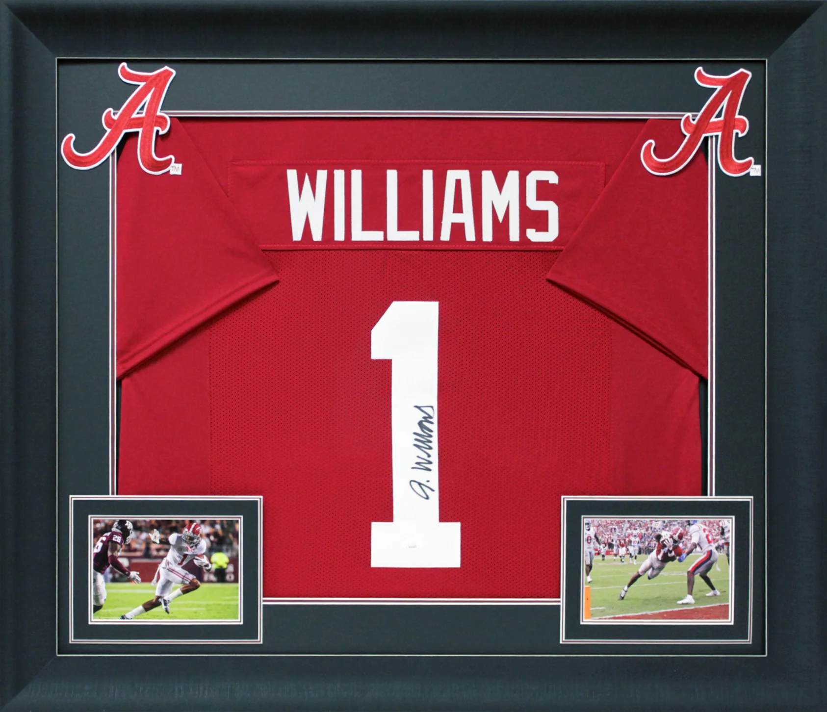Alabama Jameson Williams Signed Maroon Pro Style Framed Jersey BAS Witnessed - Image 2