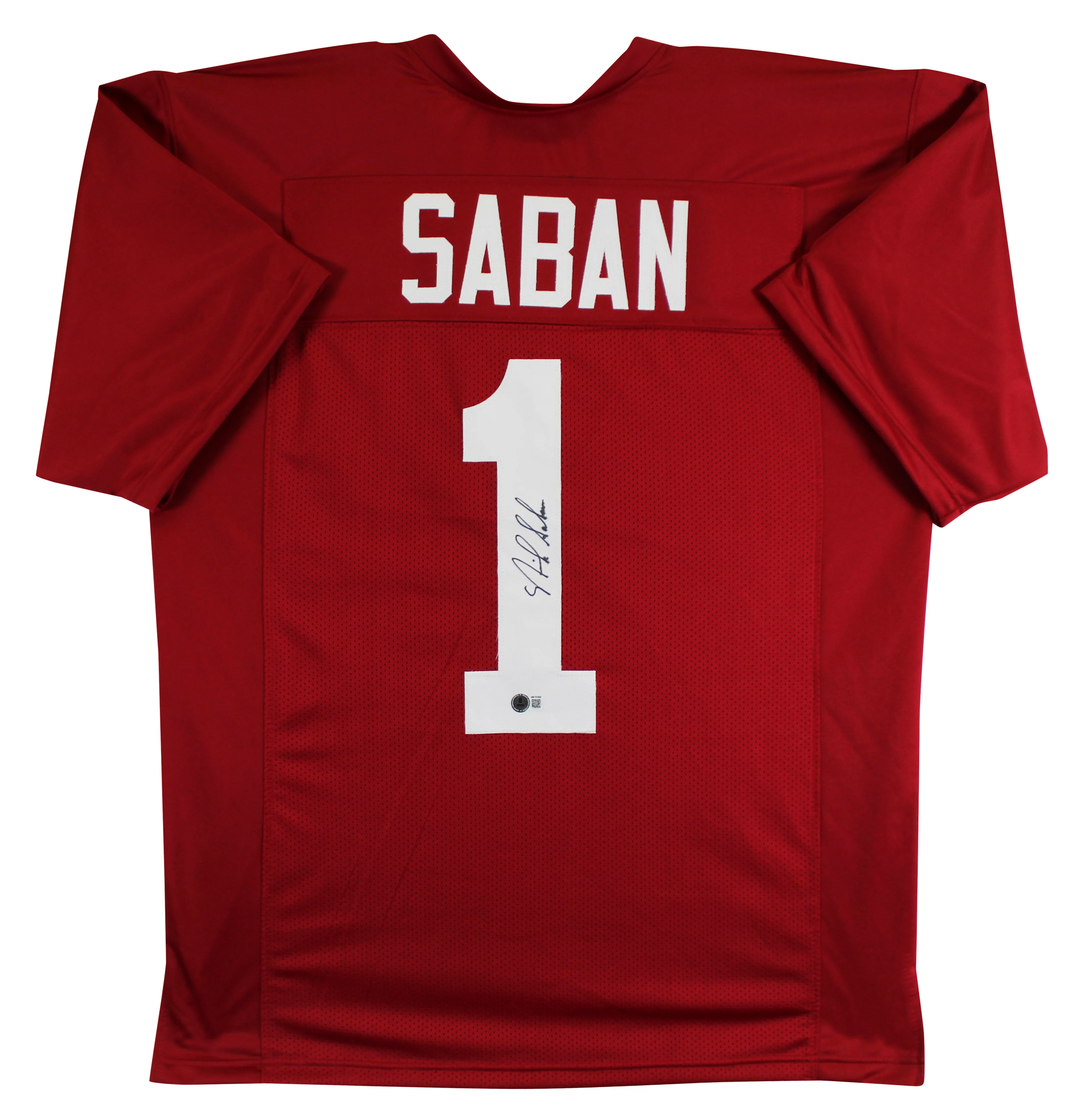 Alabama Nick Saban Authentic Signed Maroon Pro Style Jersey Autographed BAS - Image 2