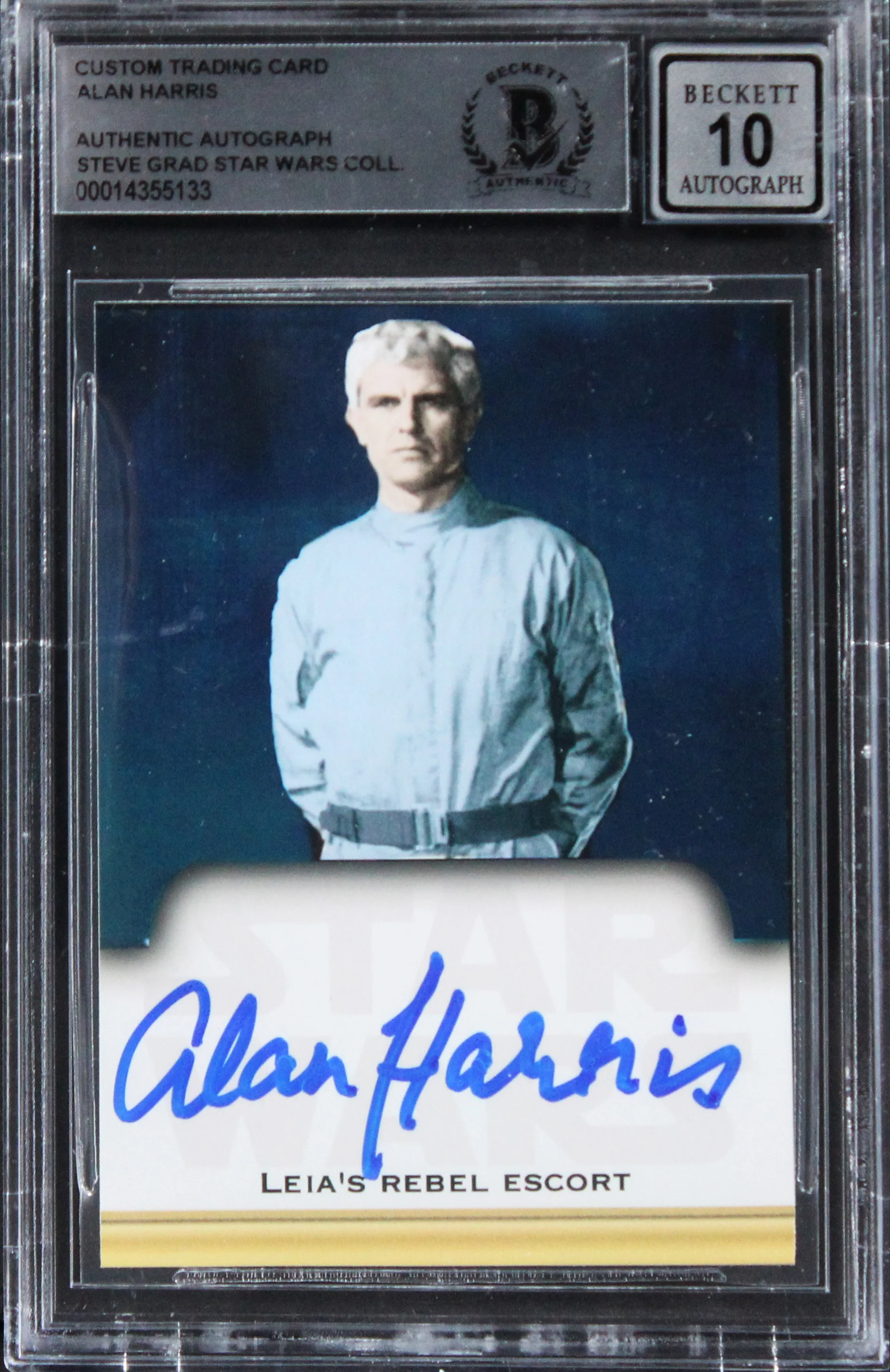 Alan Harris Star Wars Authentic Signed Custom Trading Card Auto 10! BAS Slabbed - Image 2