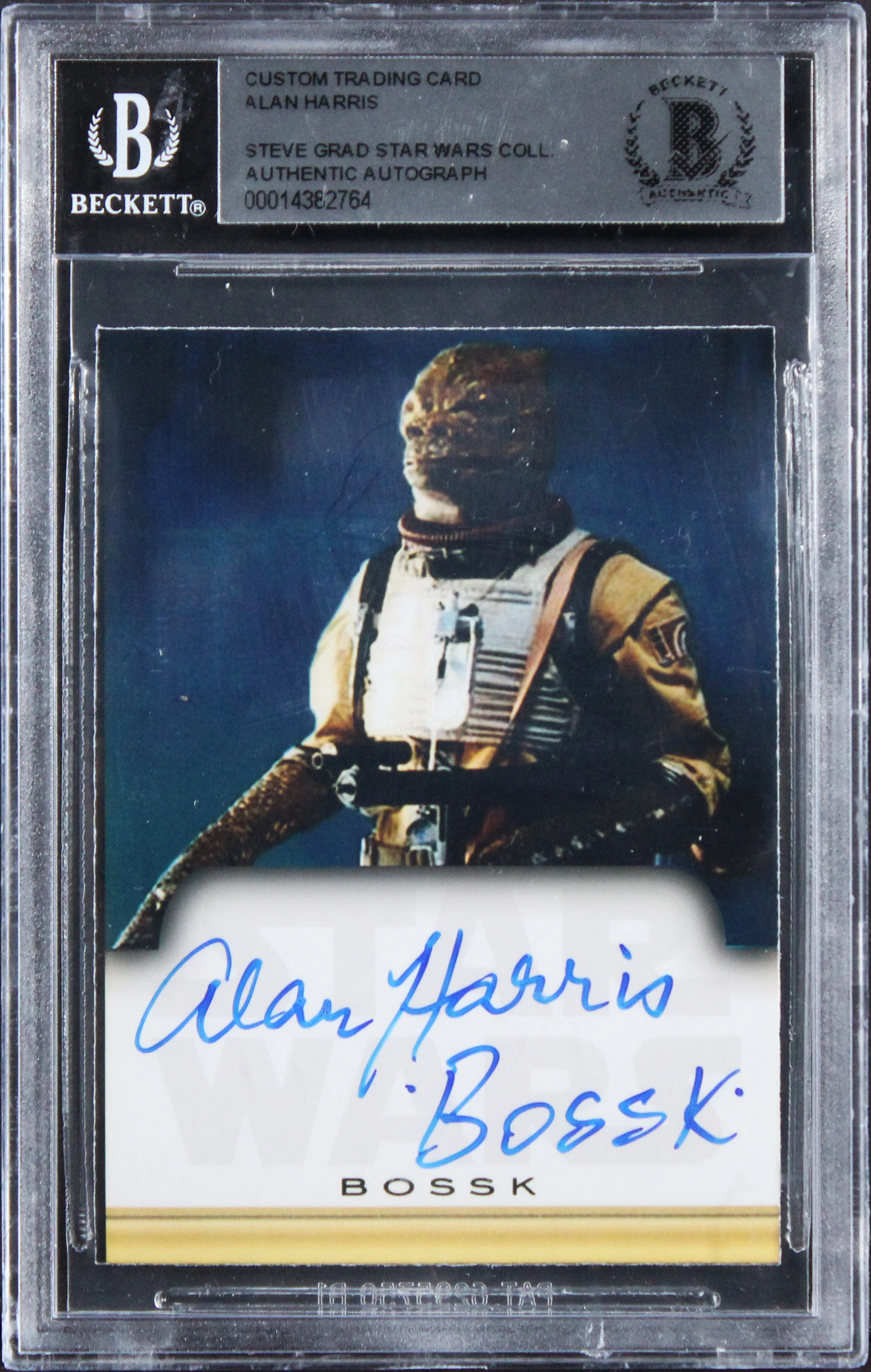 Alan Harris Star Wars "Bossk" Authentic Signed Custom Trading Card BAS Slabbed - Image 2
