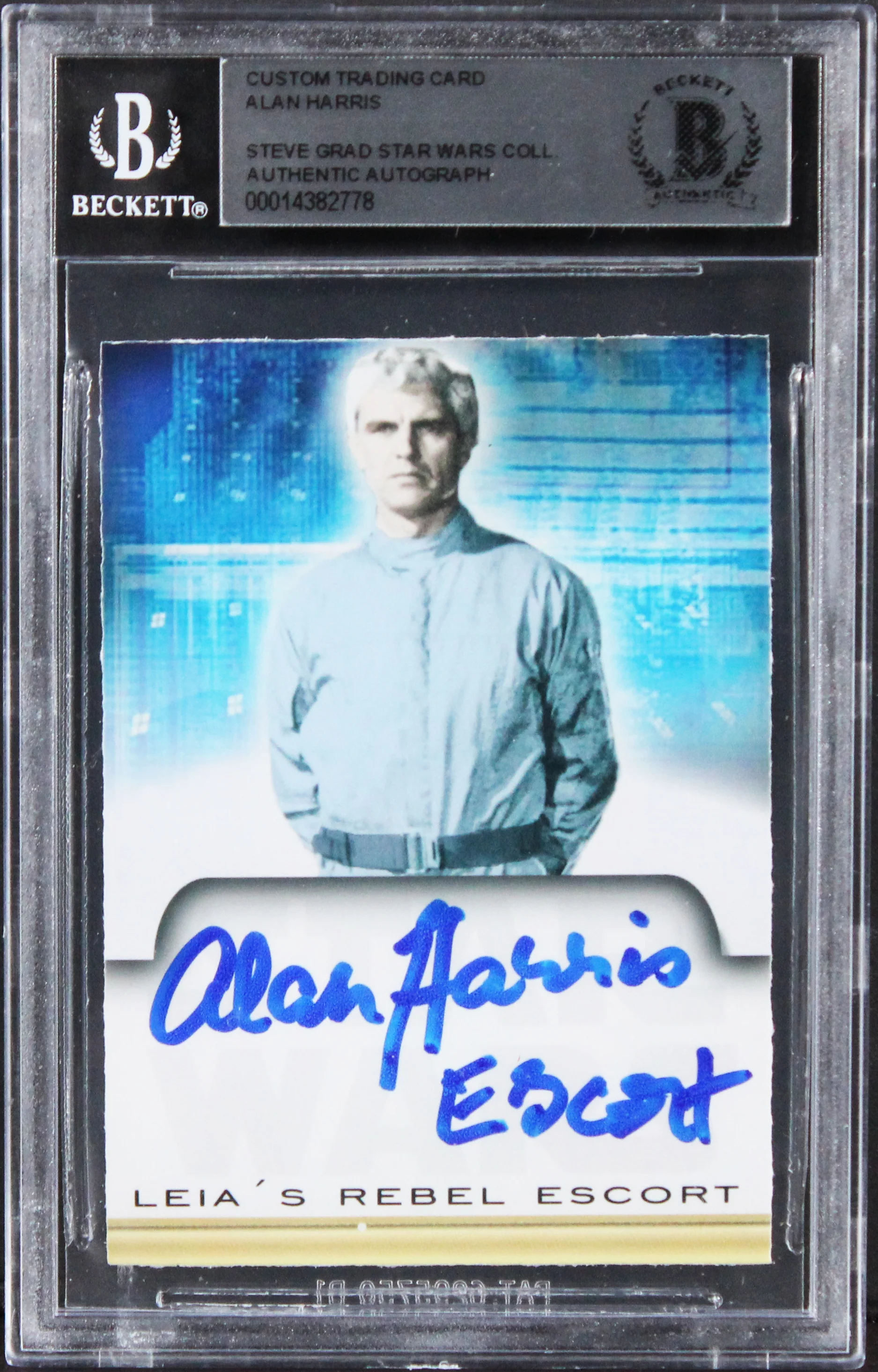 Alan Harris Star Wars "Escort" Authentic Signed Custom Trading Card BAS Slabbed - Image 2