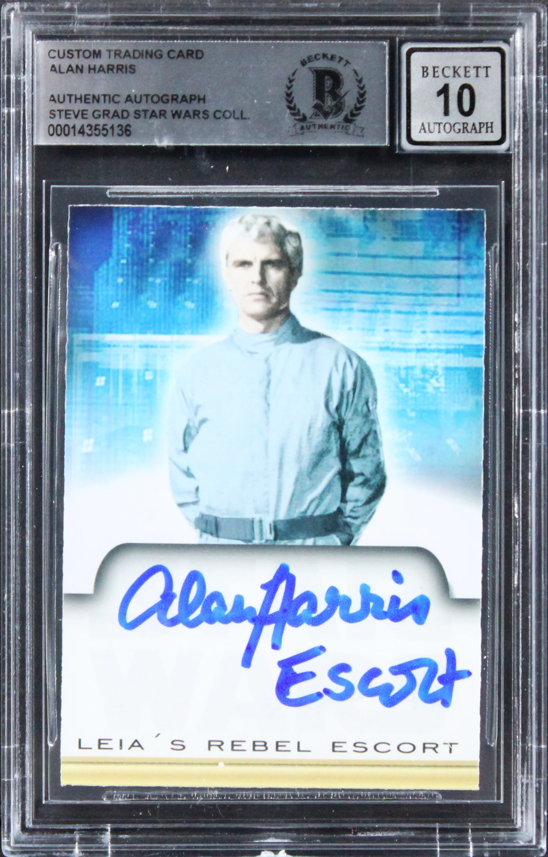 Alan Harris Star Wars "Escort" Signed Custom Trading Card Auto 10! BAS Slabbed - Image 2