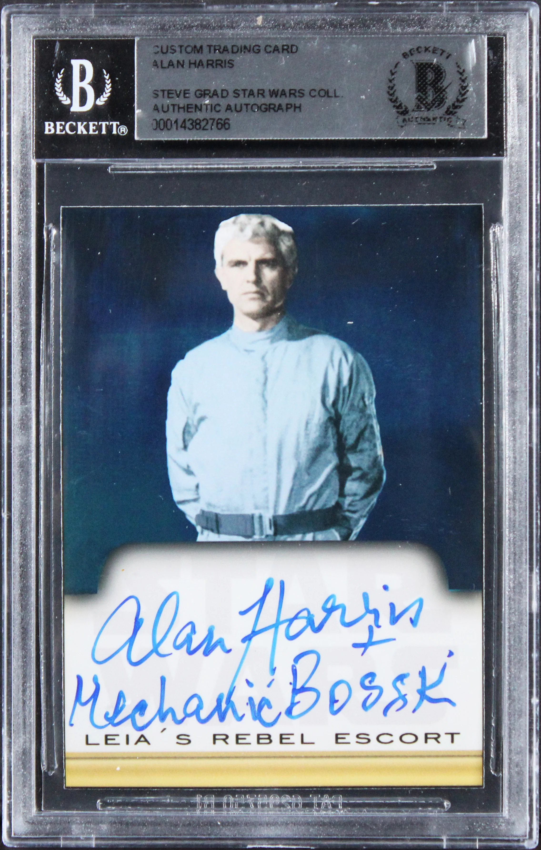 Alan Harris Star Wars "Mechanic & Bossk" Signed Custom Trading Card BAS Slabbed - Image 2