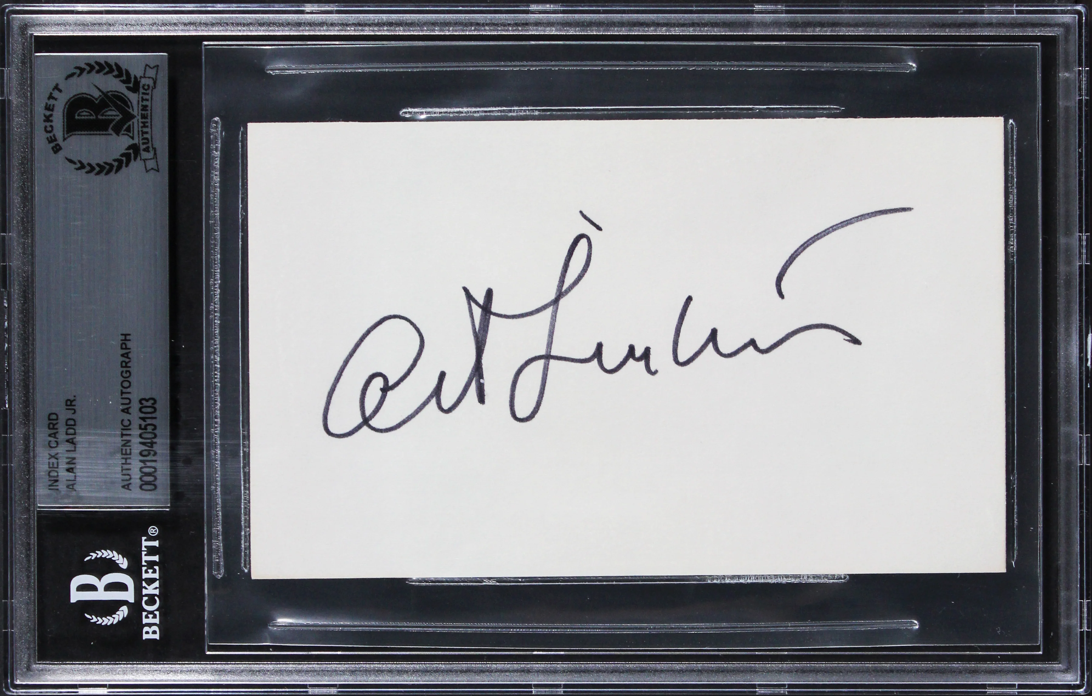 Alan Ladd Jr. Star Wars Authentic Signed 3x5 Index Card Autographed BAS Slabbed - Image 2