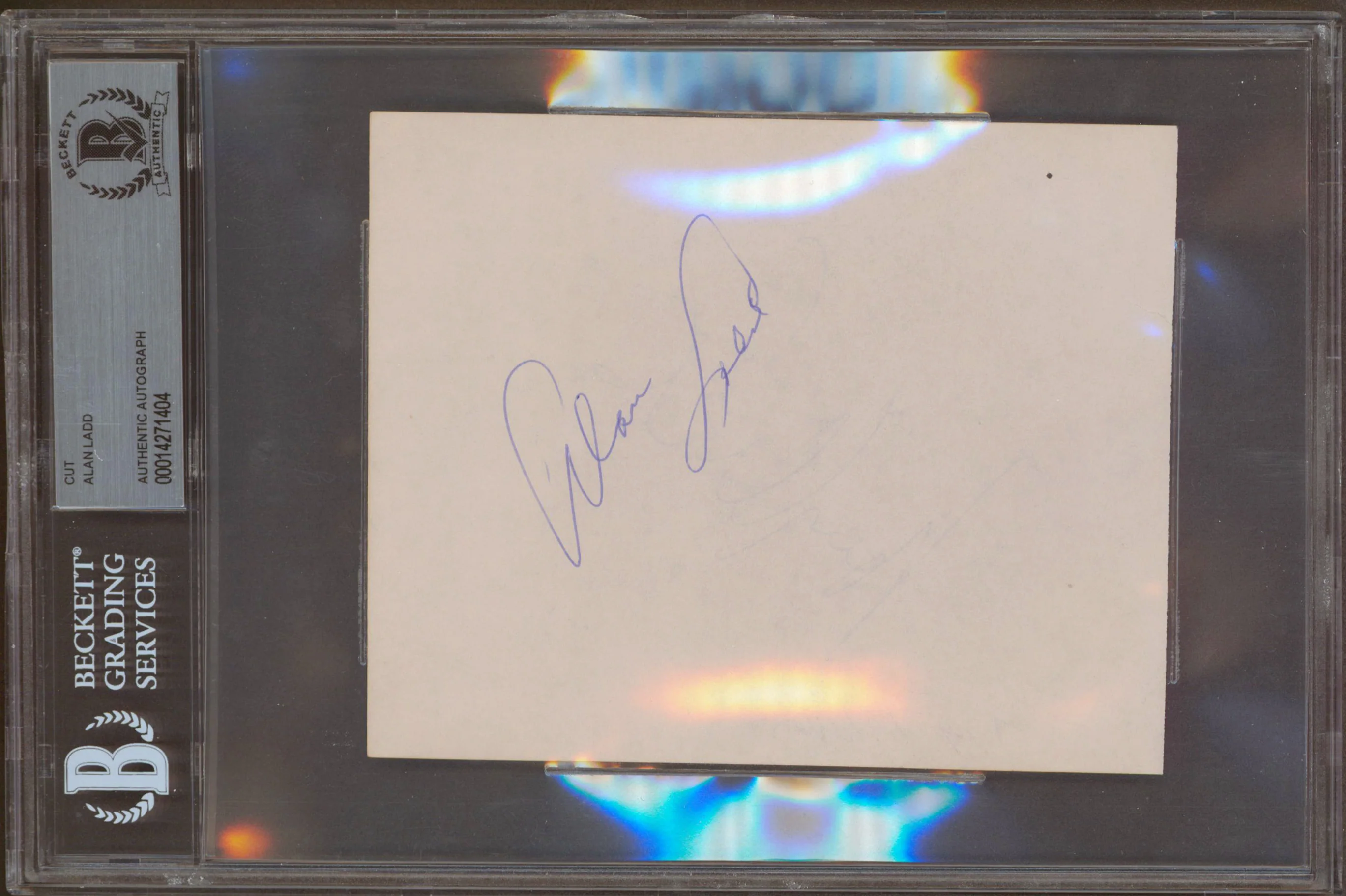 Alan Ladd Shane Authentic Signed 4.5 x 5.5 Cut Signature Autographed BAS Slabbed - Image 2