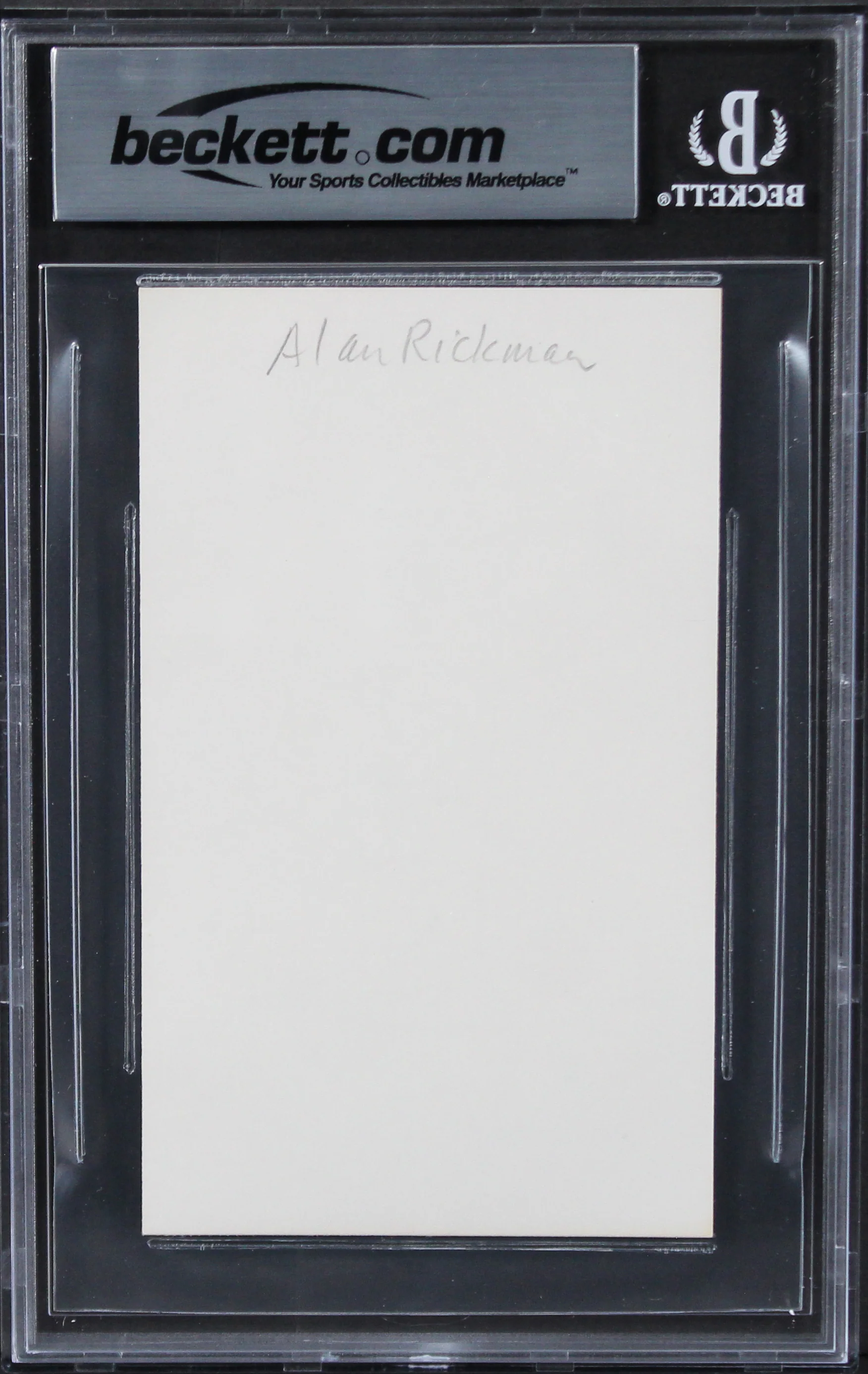 Alan Rickman Die Hard Authentic Signed 3x5 Index Card Autographed BAS Slabbed - Image 3