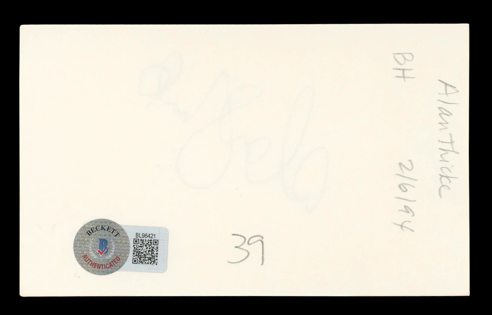 Alan Thicke Growing Pains Authentic Signed 3x5 Index Card BAS #BL96421 - Image 3