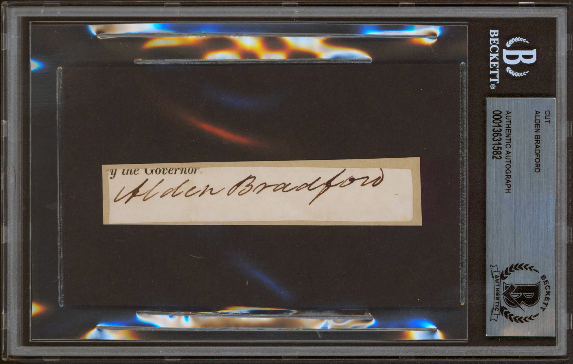 Alden Bradford Authentic Signed .75x4 Cut Signature Autographed BAS Slabbed - Image 2
