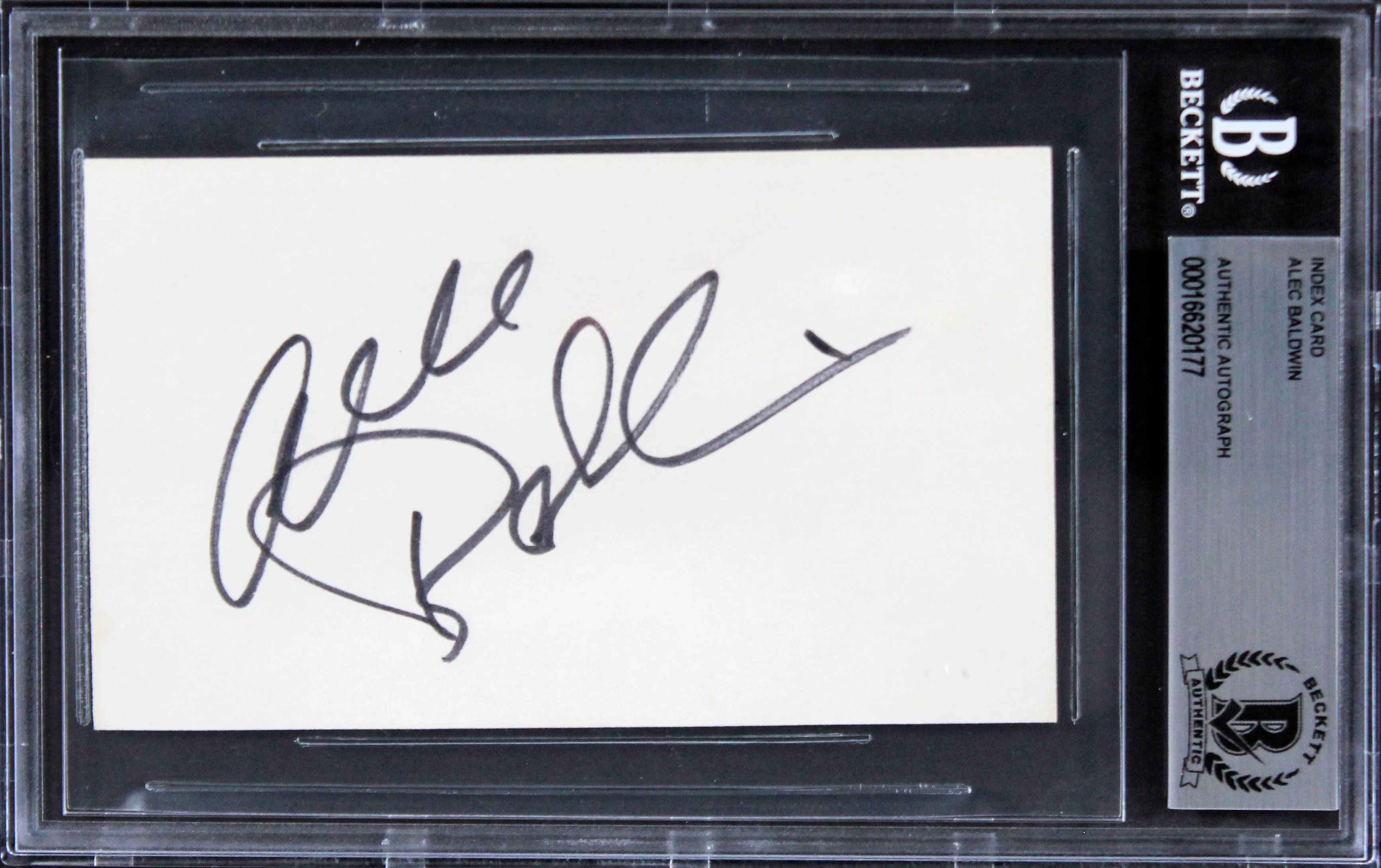 Alec Baldwin The Departed Authentic Signed 3x5 Index Card BAS Slabbed - Image 2
