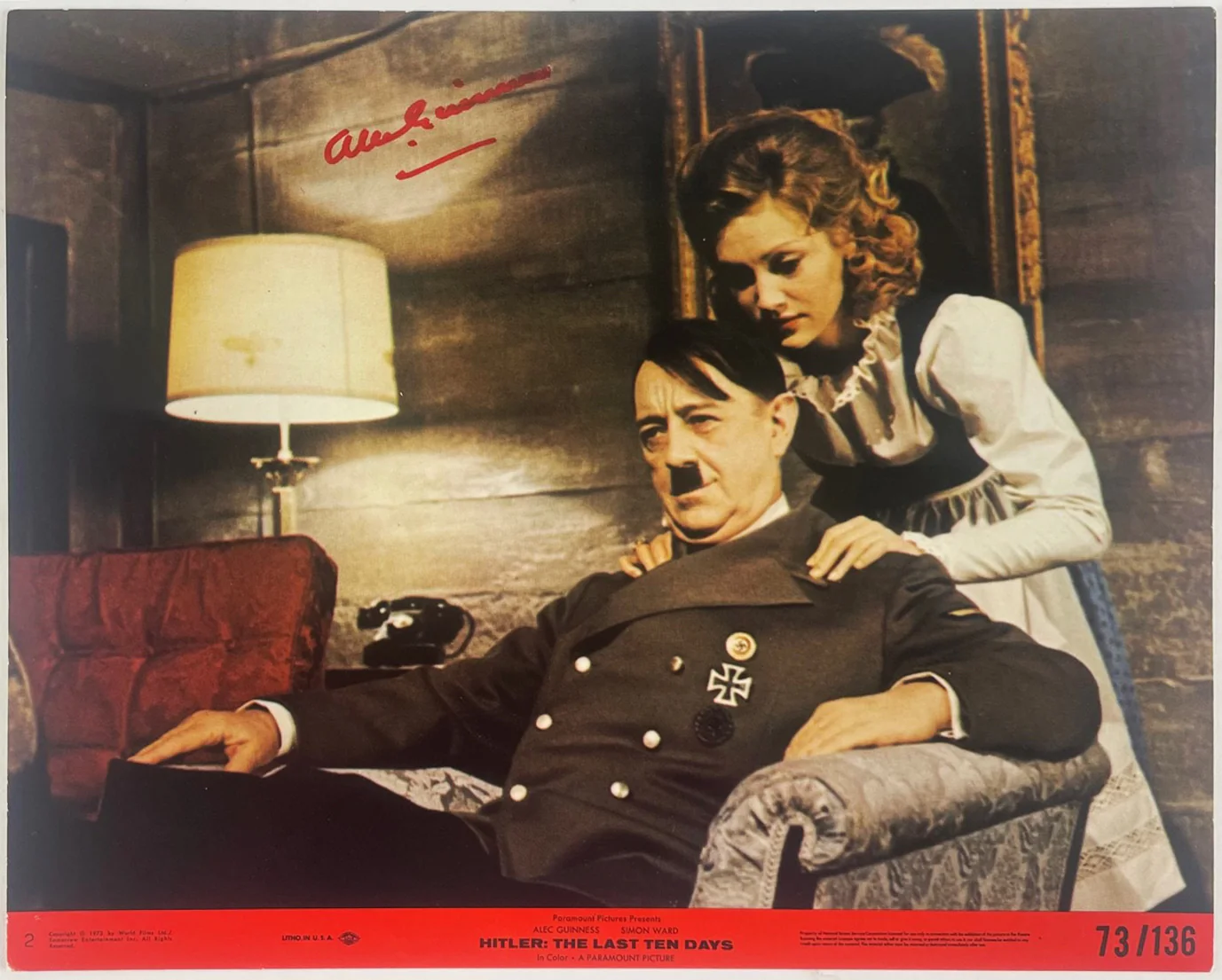 Alec Guinness Hitler The Last Ten Days Signed 8x10 Lobby Card Photo BAS #AC33478 - Image 2