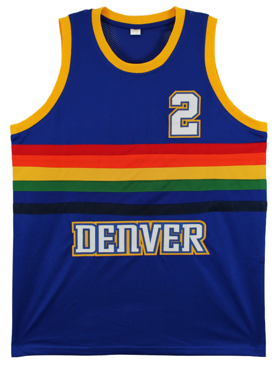 Alex English "HOF 97" Signed Blue TB Pro Style Jersey Autographed BAS Witnessed - Image 4
