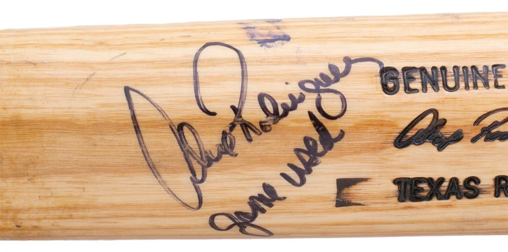 Alex Rodriguez Signed Texas Rangers Game Used Louisville Bat Game Used Insc PSA - Image 2