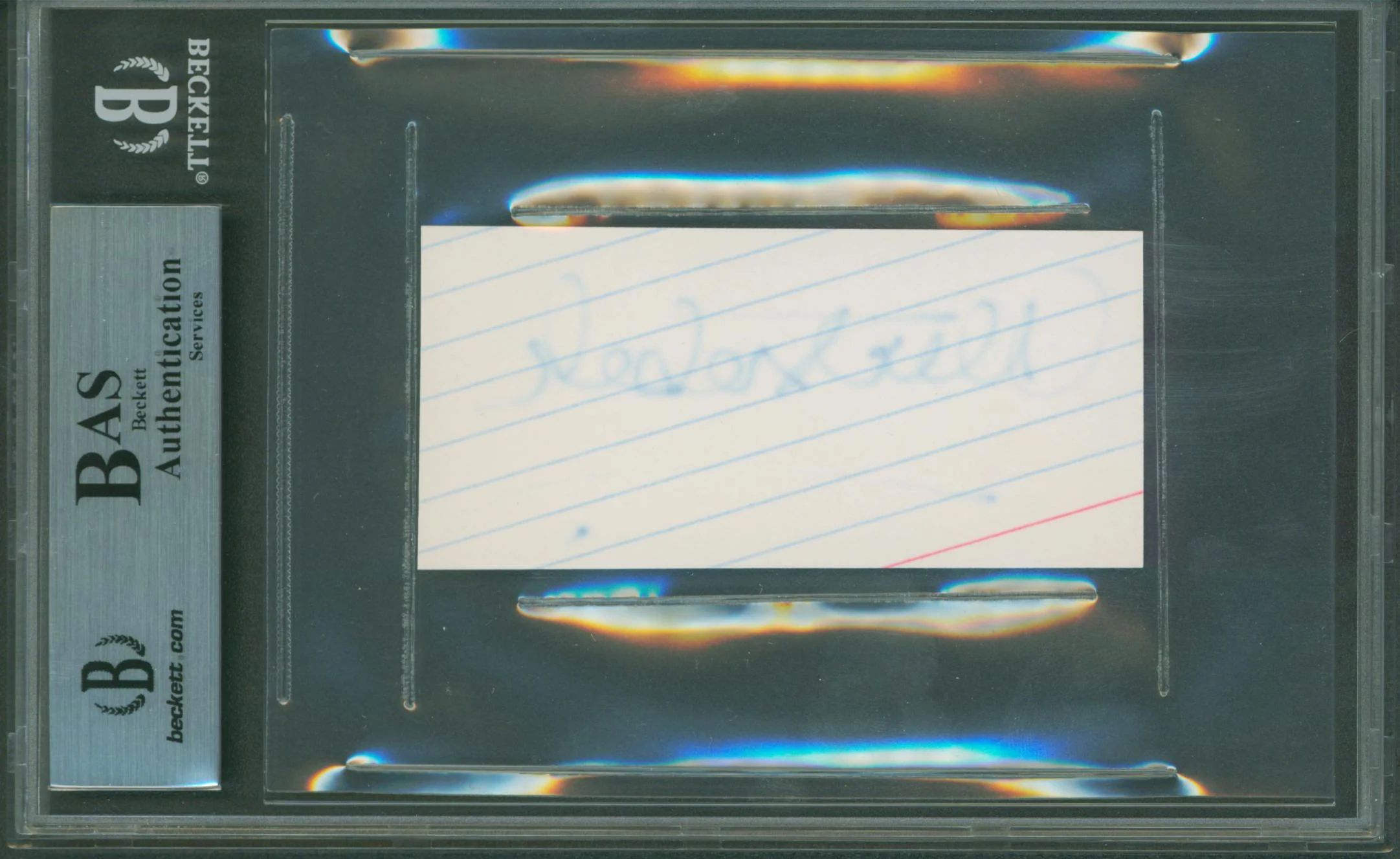 Alex Trebek Jeopardy! Authentic Signed 3.75x1.75 Index Card BAS Slabbed - Image 3