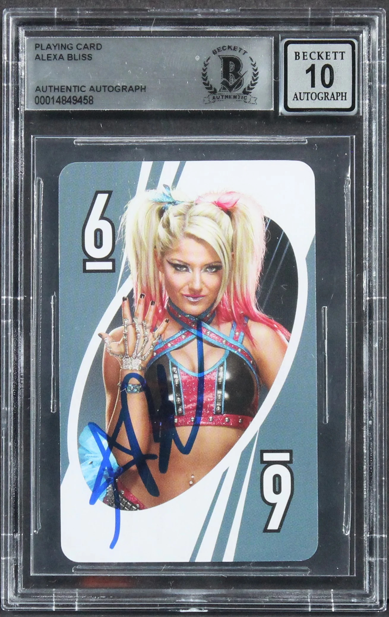 Alexa Bliss Authentic Signed Playing Card Card Auto Graded Gem 10! BAS Slabbed - Image 2