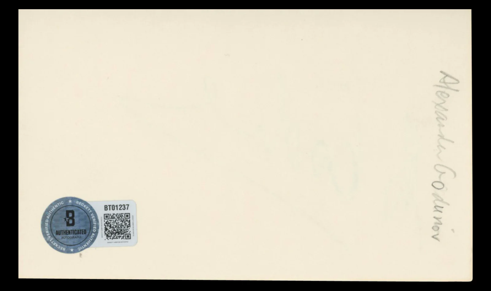 Alexander Godunov Die Hard Authentic Signed 3x5 Index Card BAS #BT01237 - Image 3