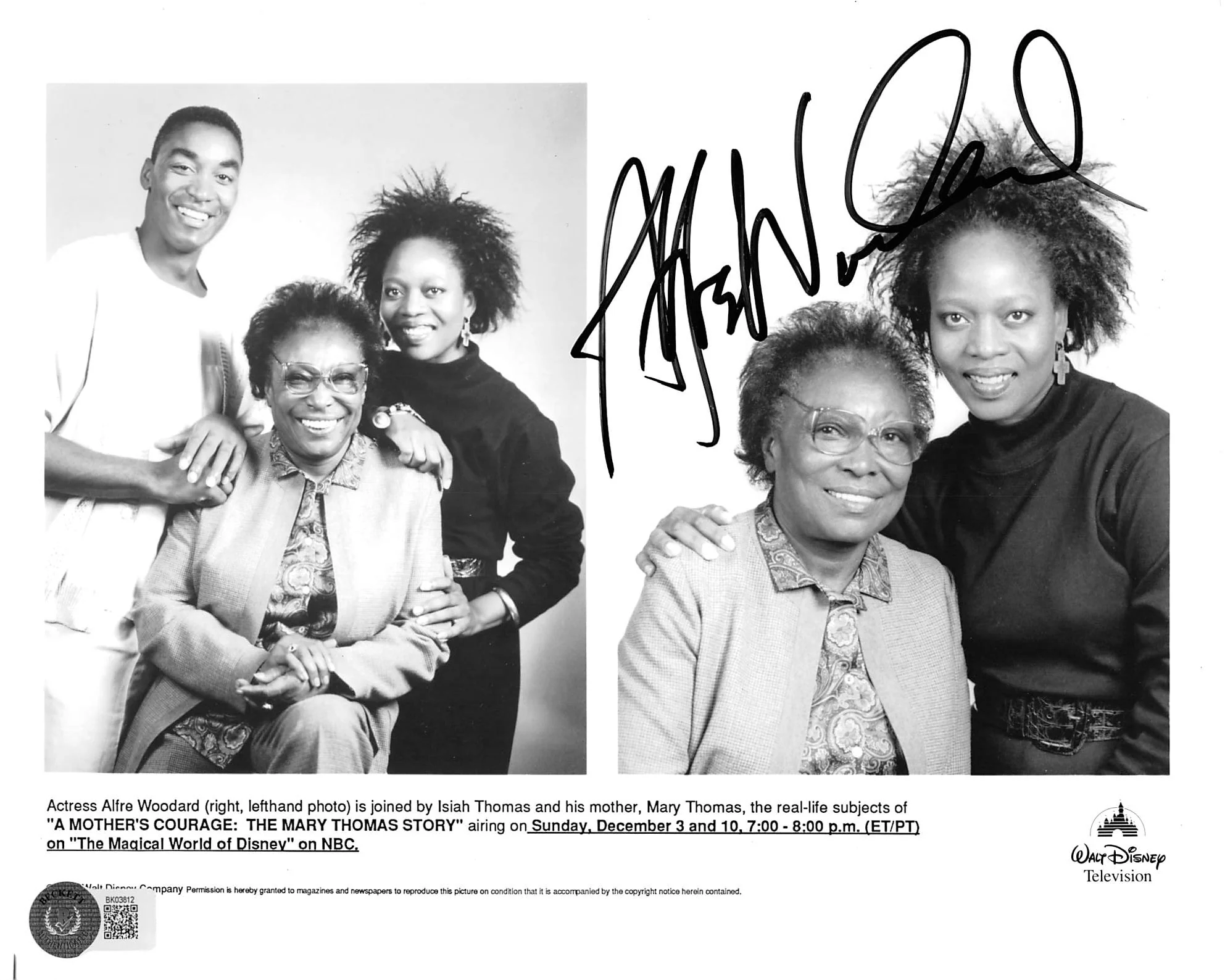 Alfre Woodard A Mother's Courage Authentic Signed 8x10 Photo BAS #BK03812 - Image 2