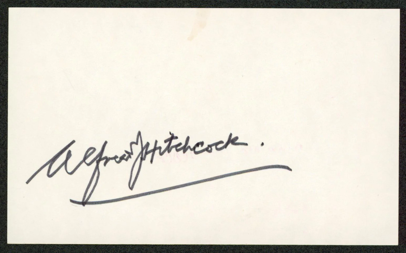 Alfred Hitchcock The Birds Authentic Signed 3x5 Index Card BAS #AD64298 - Image 2