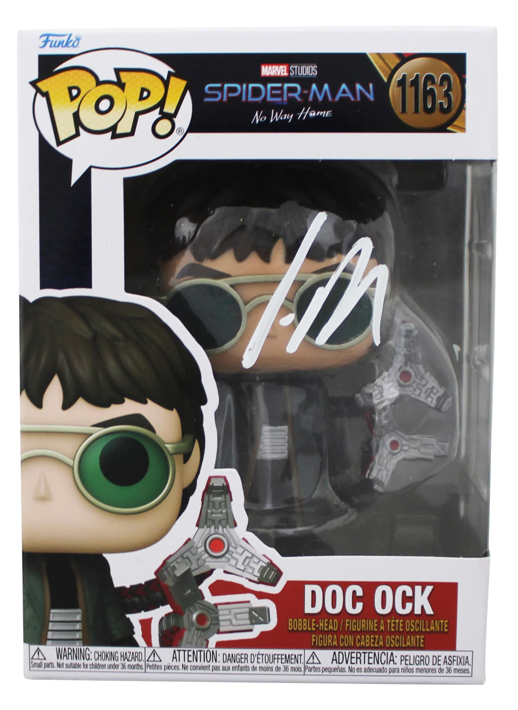 Alfred Molina Spiderman Signed Doc Ock #1163 Funko Pop Vinyl Figure JSA #AS72572 - Image 2