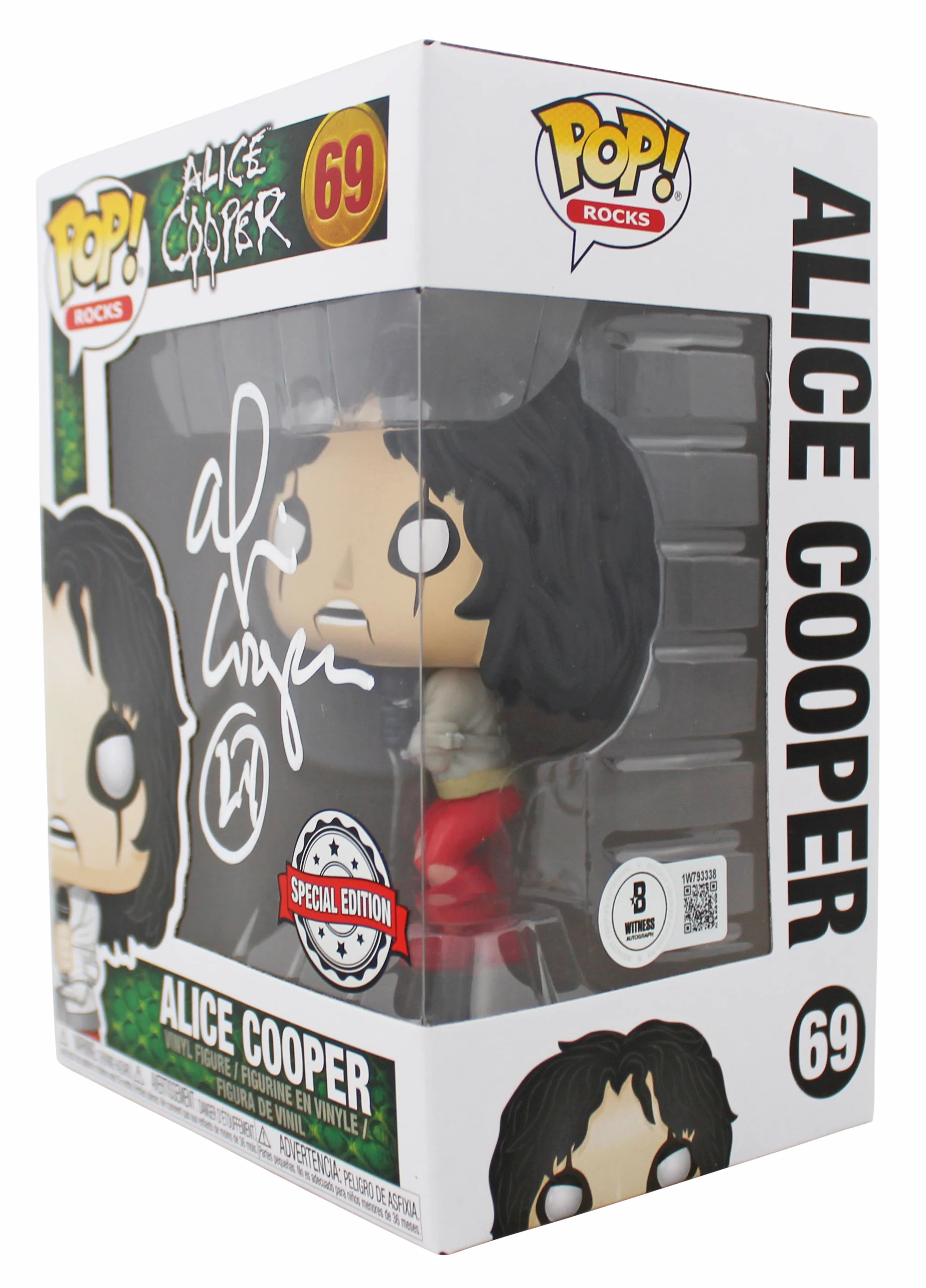 Alice Cooper Authentic Signed #69 Funko Pop Vinyl Figure BAS Witnessed #1W793338 - Image 3