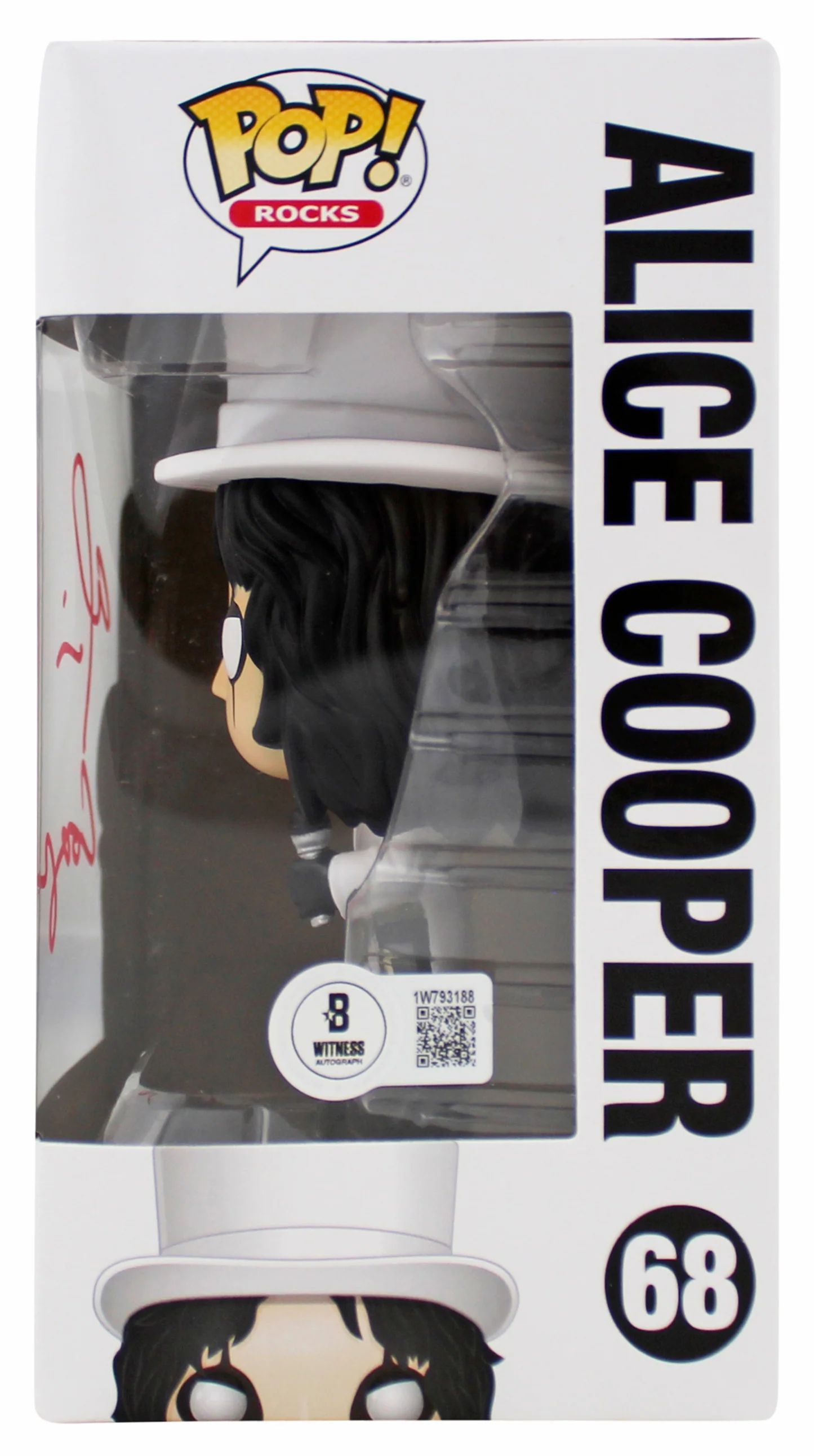 Alice Cooper Authentic Signed Funko Pop Vinyl Figure #68 w/ Red Sig BAS Witness - Image 4