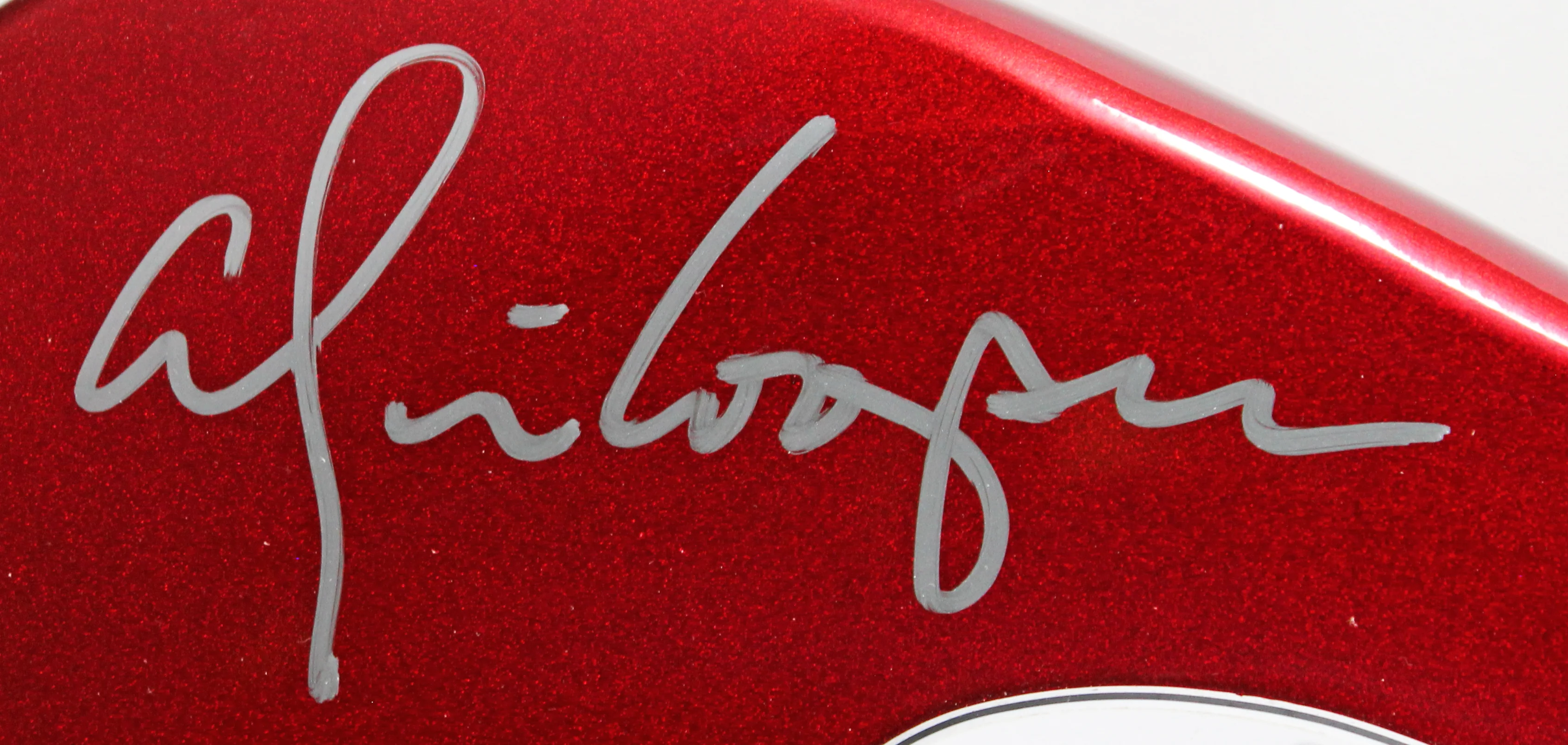 Alice Cooper Authentic Signed Metallic Red Electric Guitar BAS Witnessed - Image 4