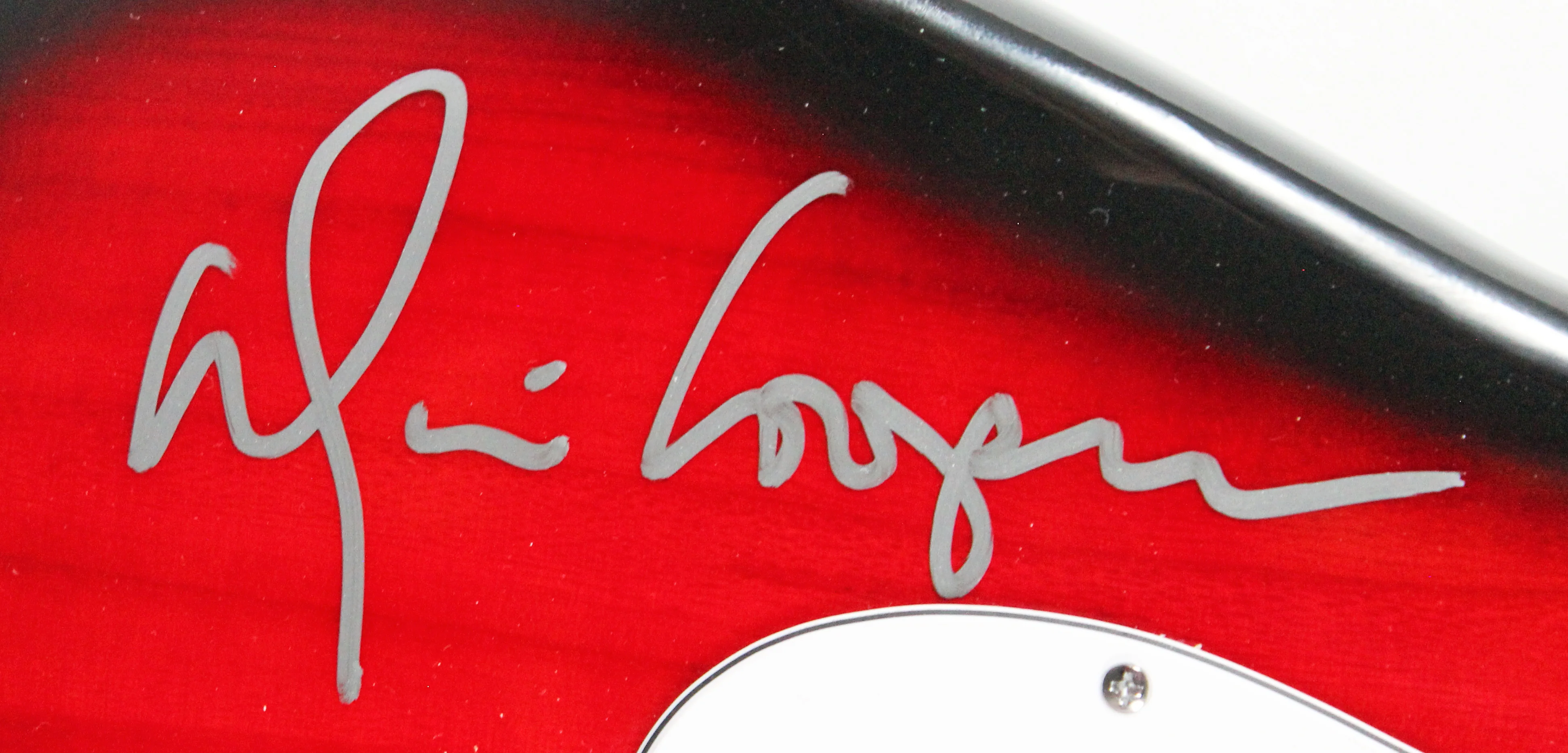 Alice Cooper Authentic Signed Red Sunburst Electric Guitar BAS Witnessed - Image 4
