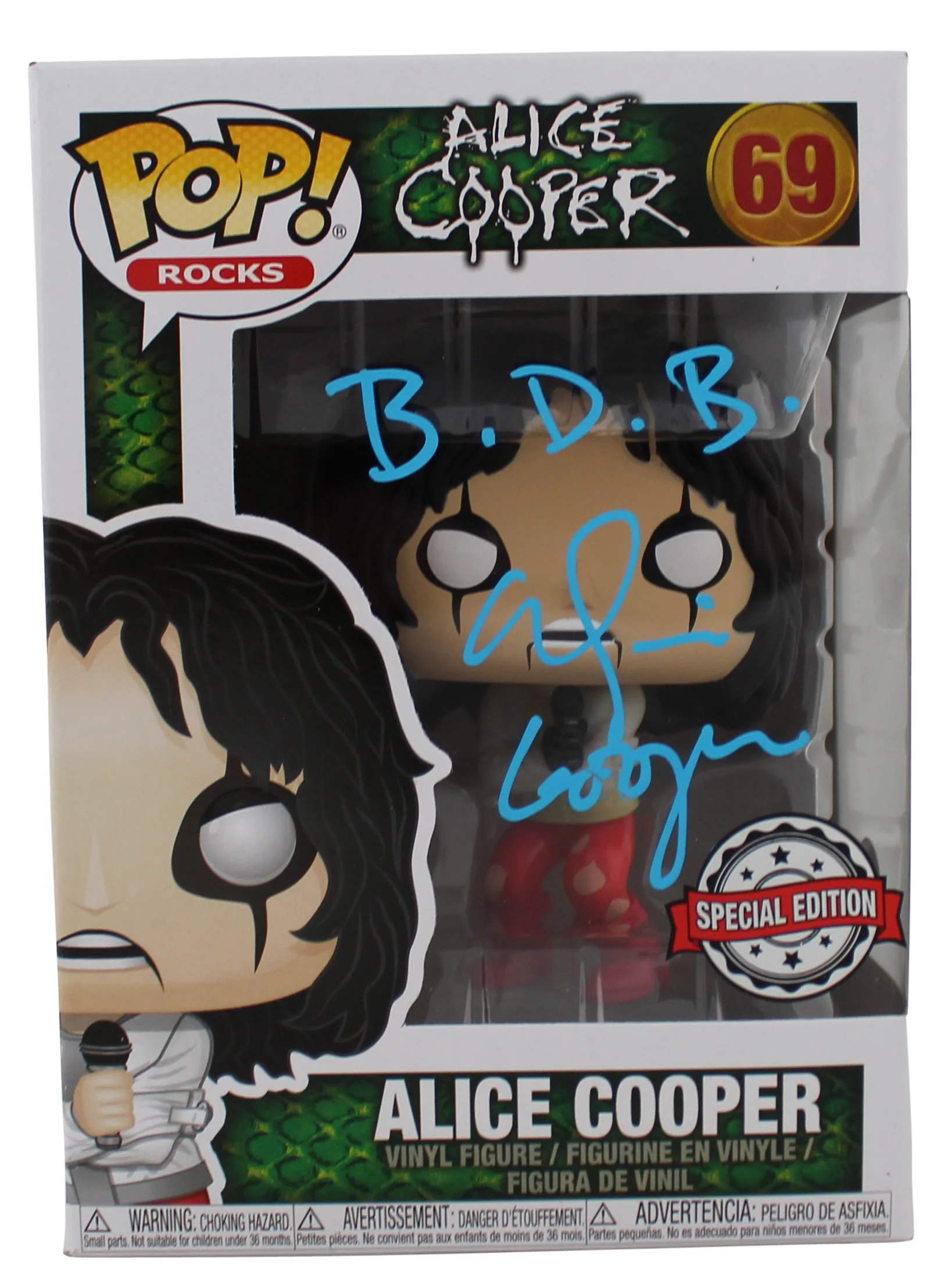 Alice Cooper "B.D.B." Signed #69 Funko Pop Vinyl Figure BAS Witnessed #1W793261 - Image 2