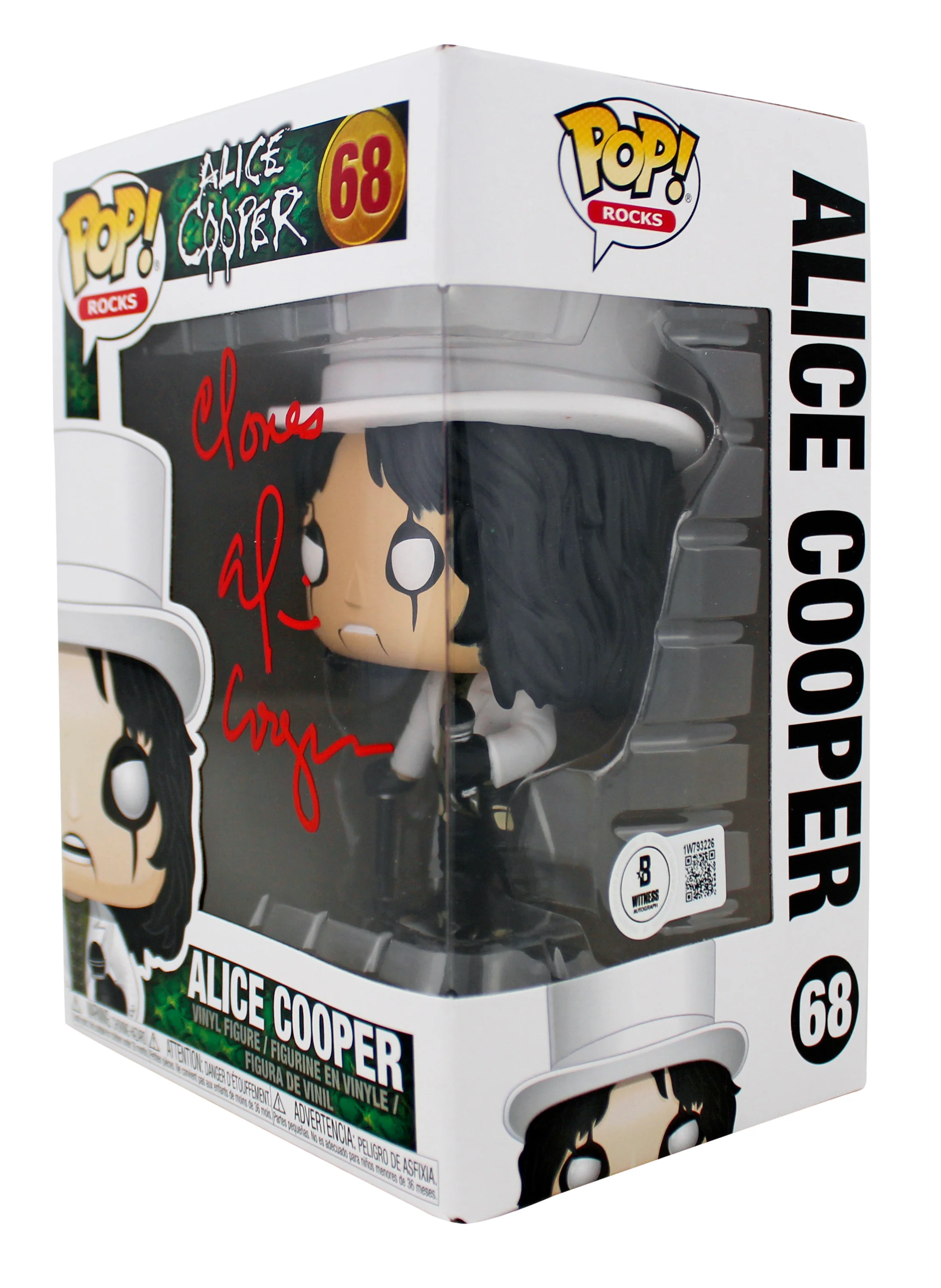 Alice Cooper "Clones" Signed Funko Pop Vinyl Figure #68 w/ Red Sig BAS Witnessed - Image 3