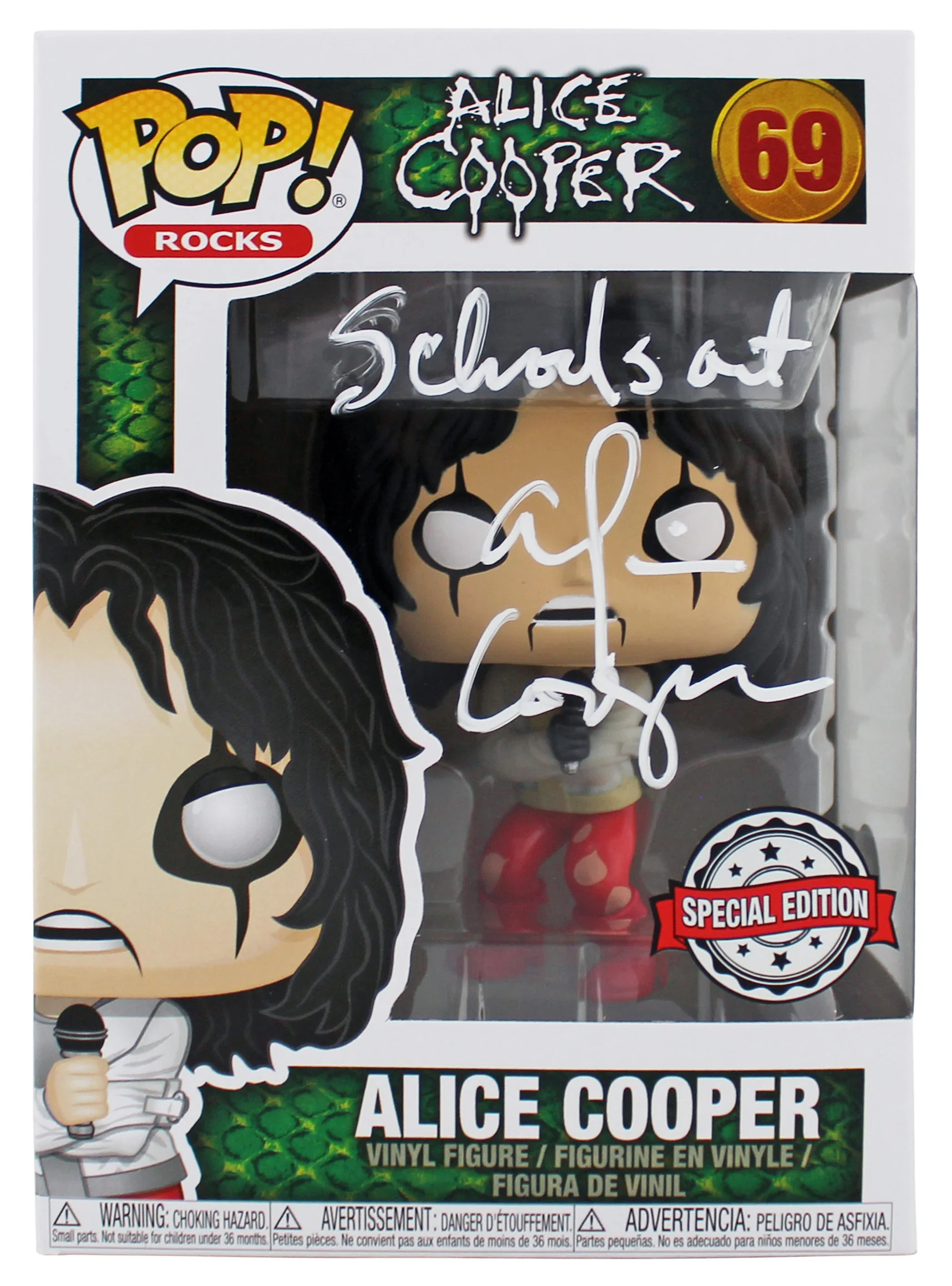 Alice Cooper "Schools Out!" Signed #69 Funko Pop Vinyl Figure BAS Wit #1W793301 - Image 2