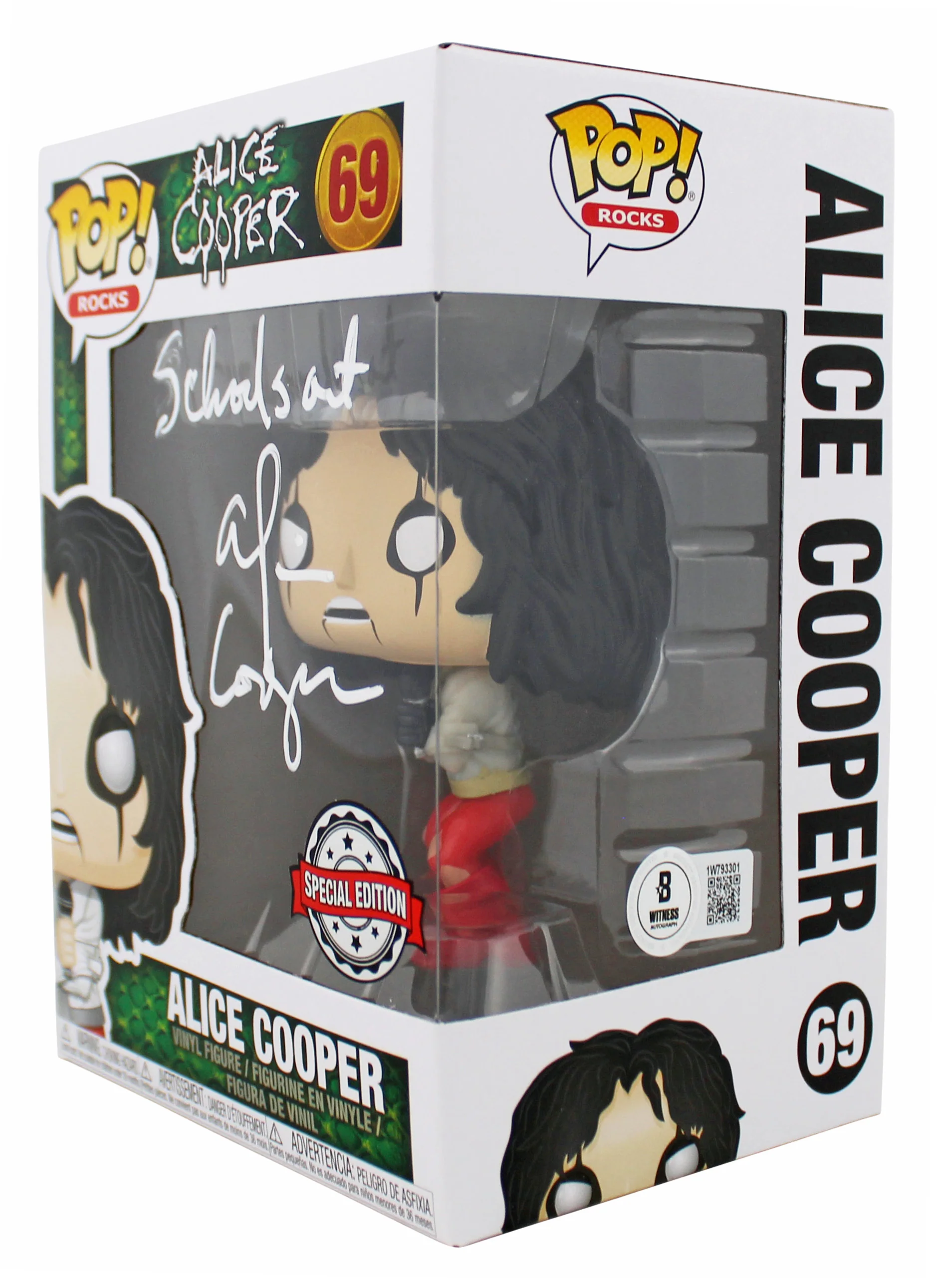 Alice Cooper "Schools Out!" Signed #69 Funko Pop Vinyl Figure BAS Wit #1W793301 - Image 3