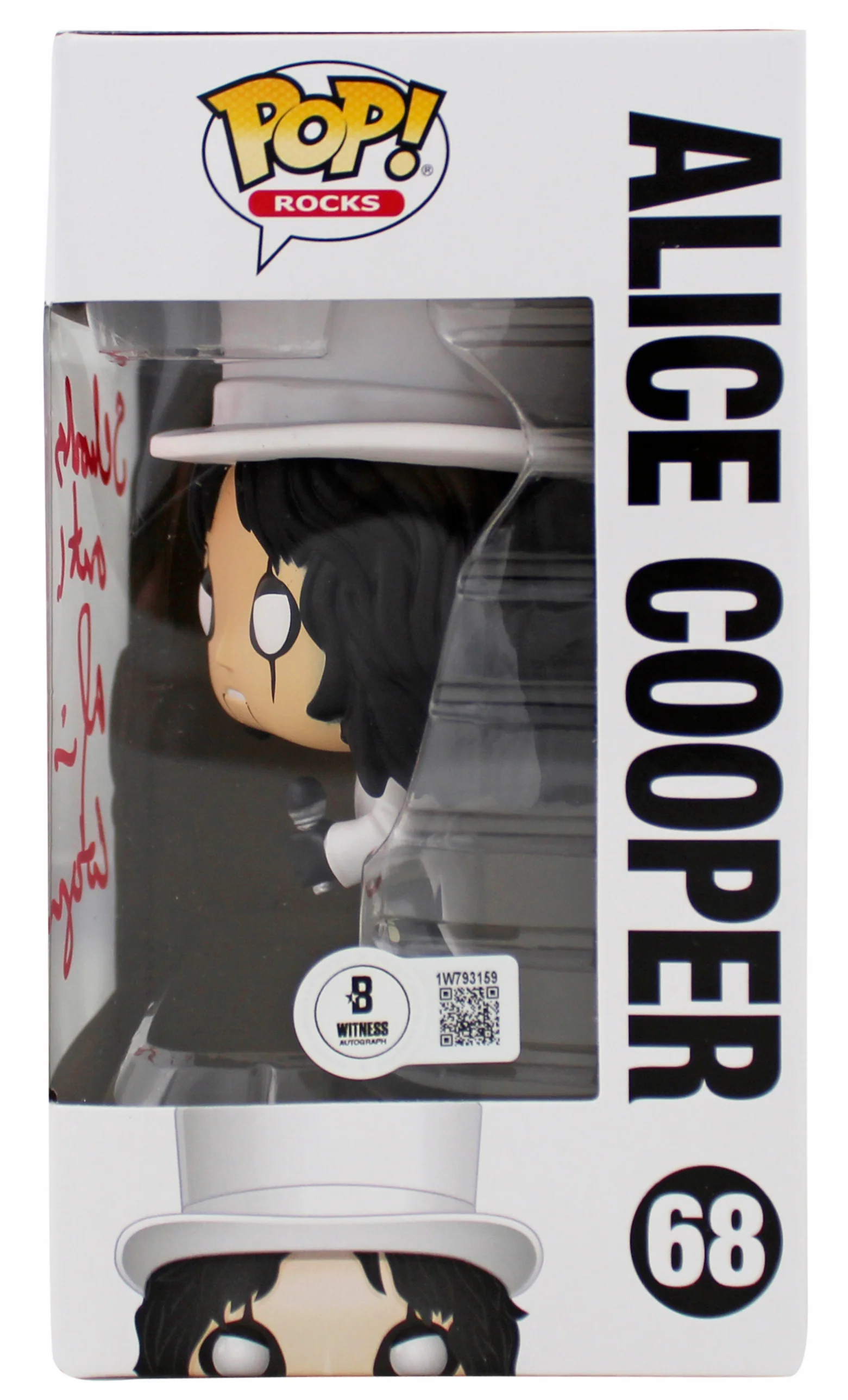 Alice Cooper "Schools Out" Signed Funko Pop Vinyl Figure #68 w/ Red Sig BAS Wit - Image 4