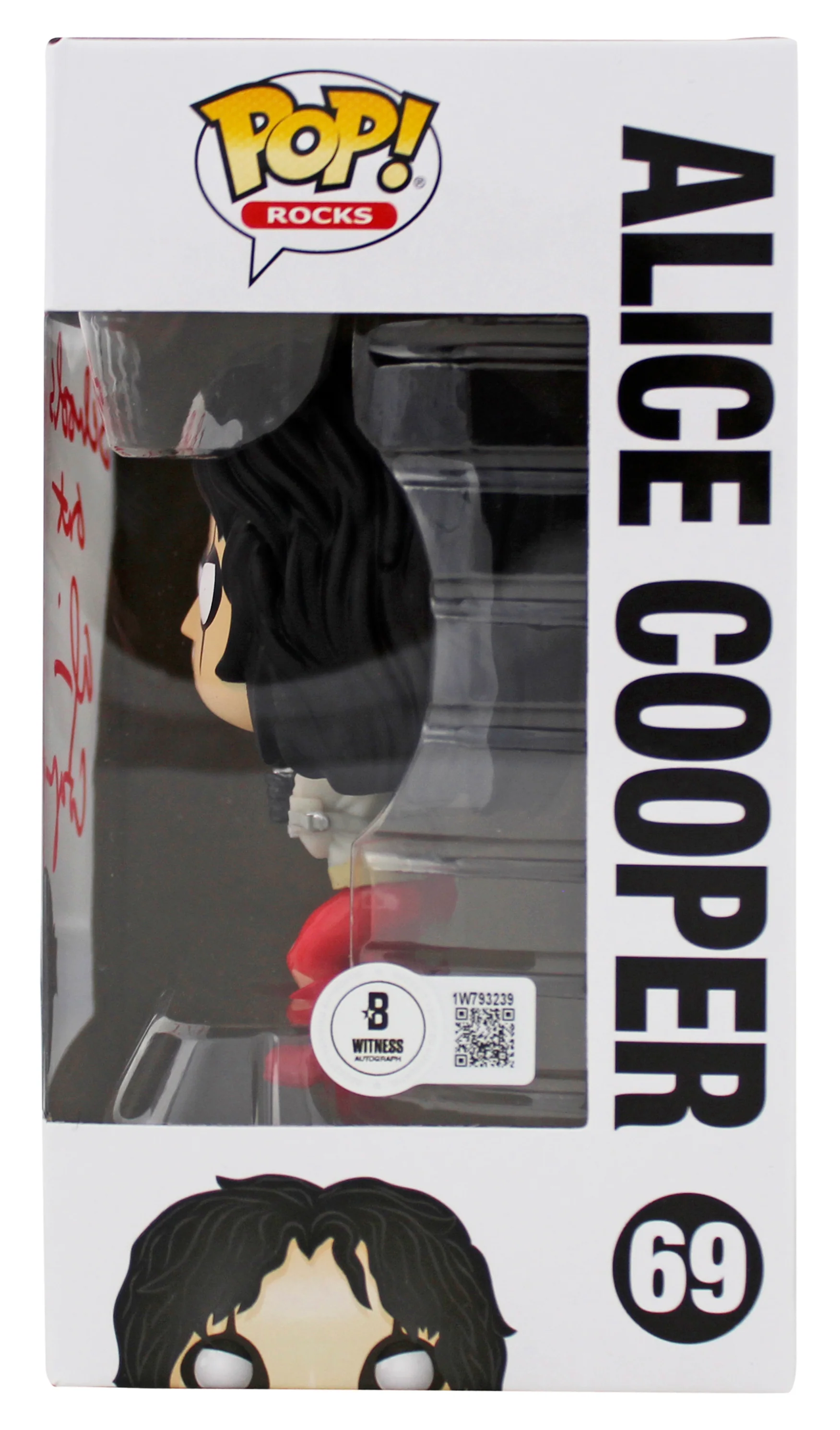 Alice Cooper "Schools Out" Signed Funko Pop Vinyl Figure #69 w/ Red Sig BAS Wit - Image 4