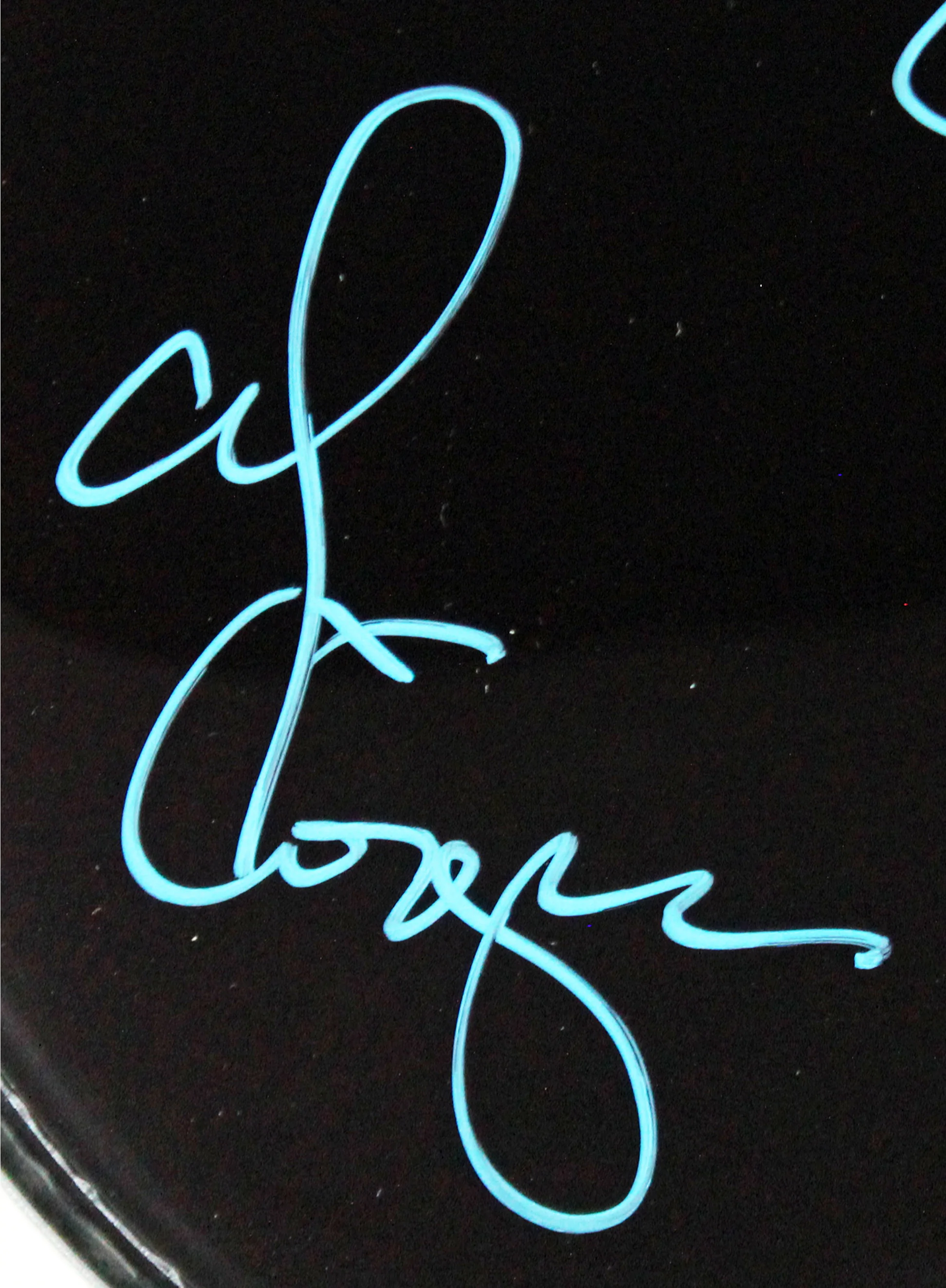 Alice Cooper Signed 13 Inch Drum Head w/ Self Portrait Sketch BAS Witnessed - Image 3