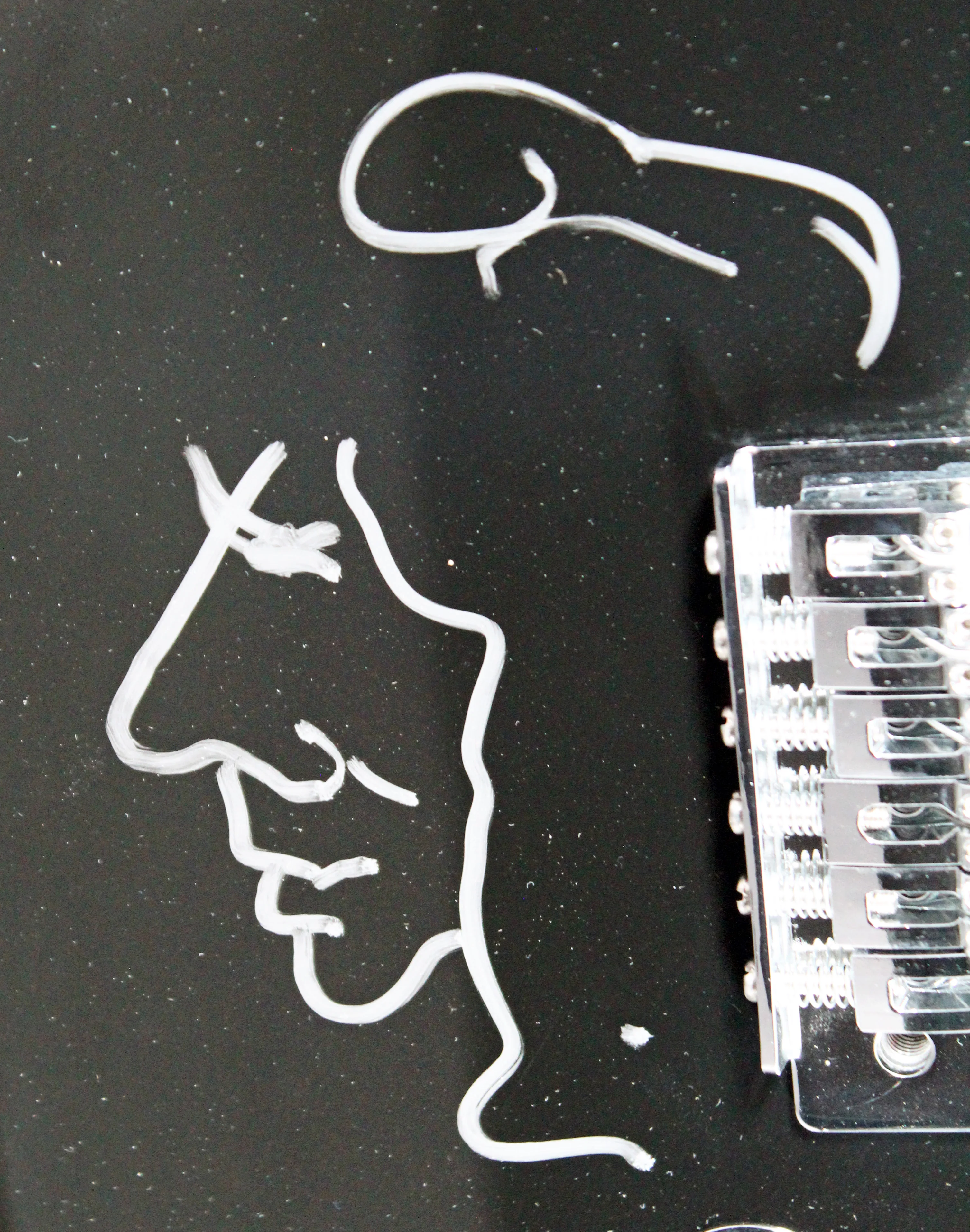 Alice Cooper Signed Black Electric Guitar w/ Self Portrait Sketch BAS Witnessed - Image 5