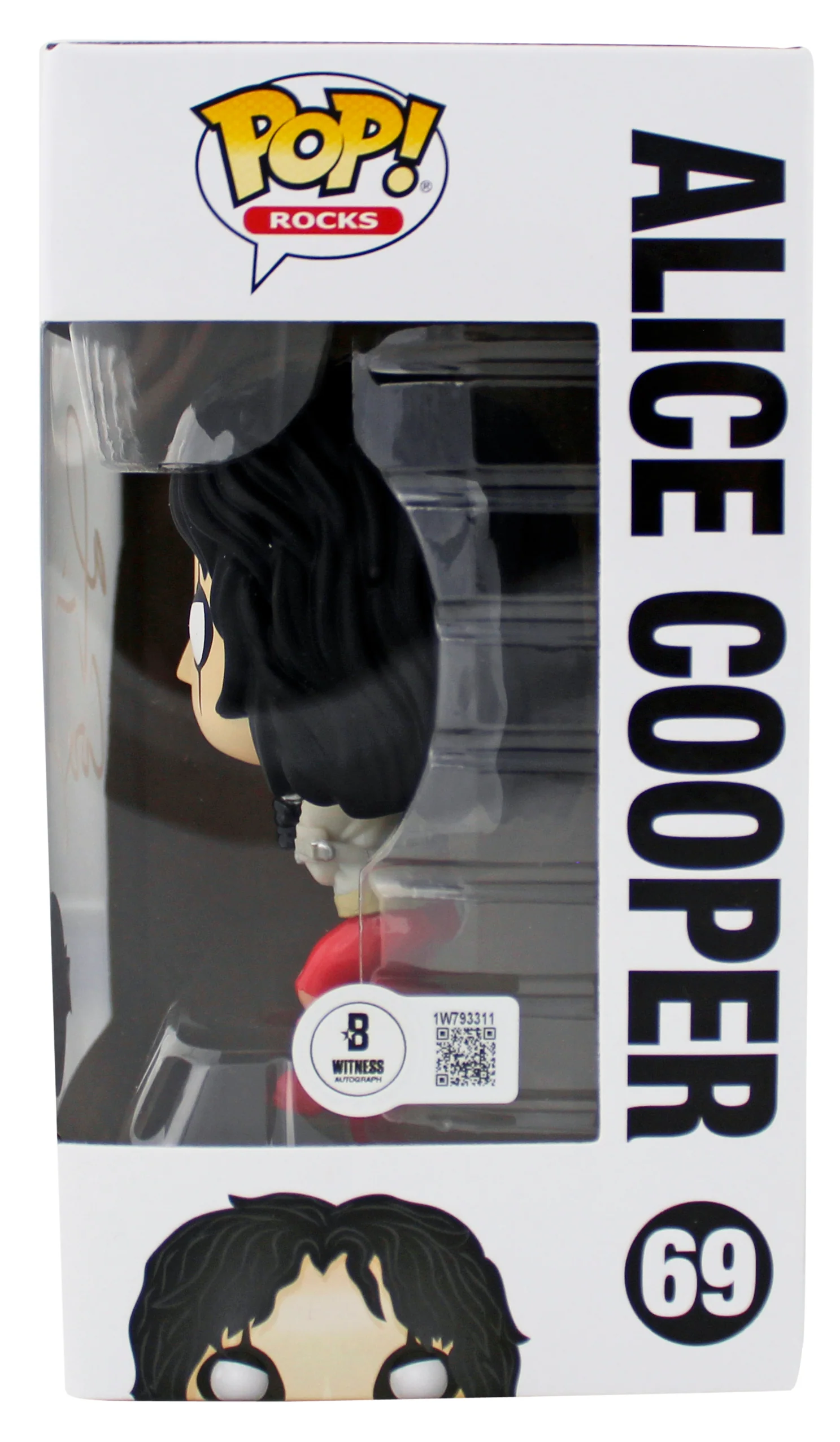 Alice Cooper Signed Funko Pop Vinyl Figure #69 w/ White Sig BAS Witnessed - Image 4
