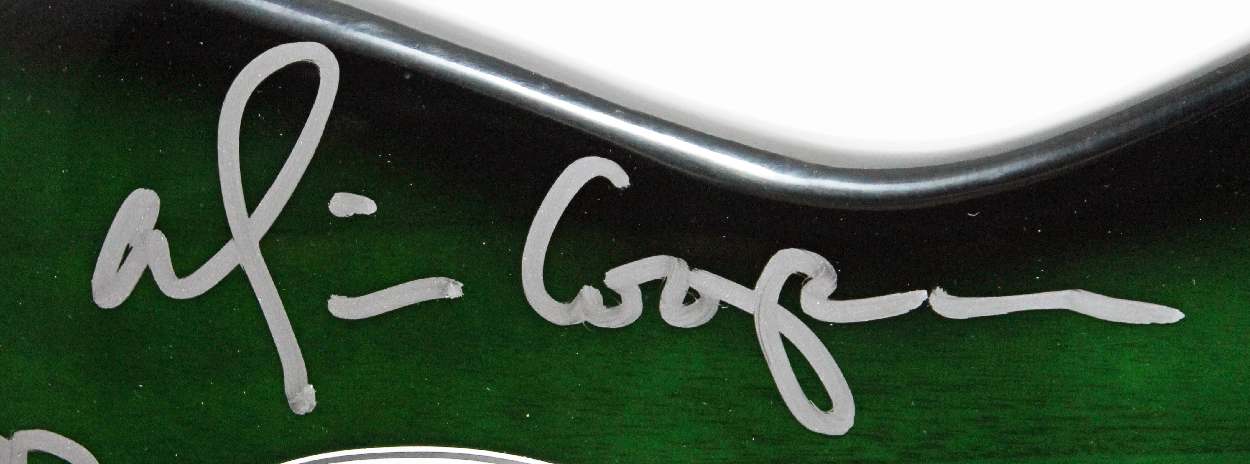 Alice Cooper Signed Green Sunburst Electric Guitar w/ Self Portrait Sketch BAS W - Image 4
